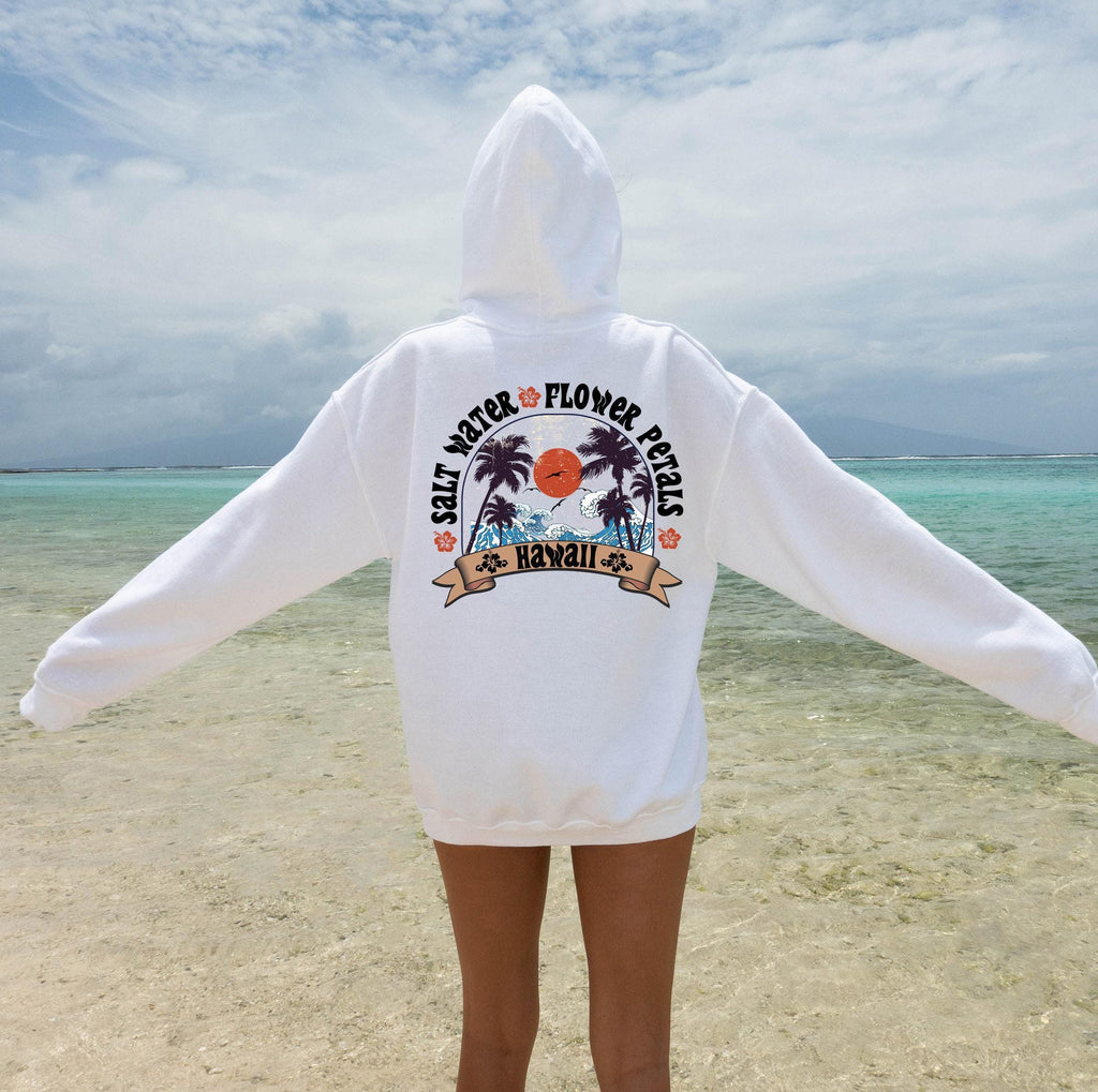 Trendy Surf Hoodie | Aesthetic Hawaii Sweatshirt, Surfer Girl Tshirt, Woman'S Summer Shirt, Siesta Beach Hoodie, Summer Vibes, Pullover