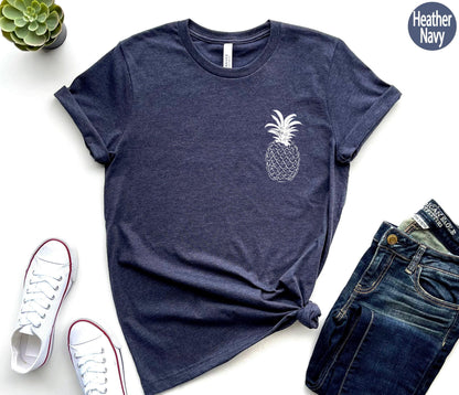 Minimalist Pineapple Sweatshirt | Pocket Fruit Shirt, Gift For Plant Lover, Trendy Hoodie, Summer Vibes, Foodie T Shirt, Vegan Shirt
