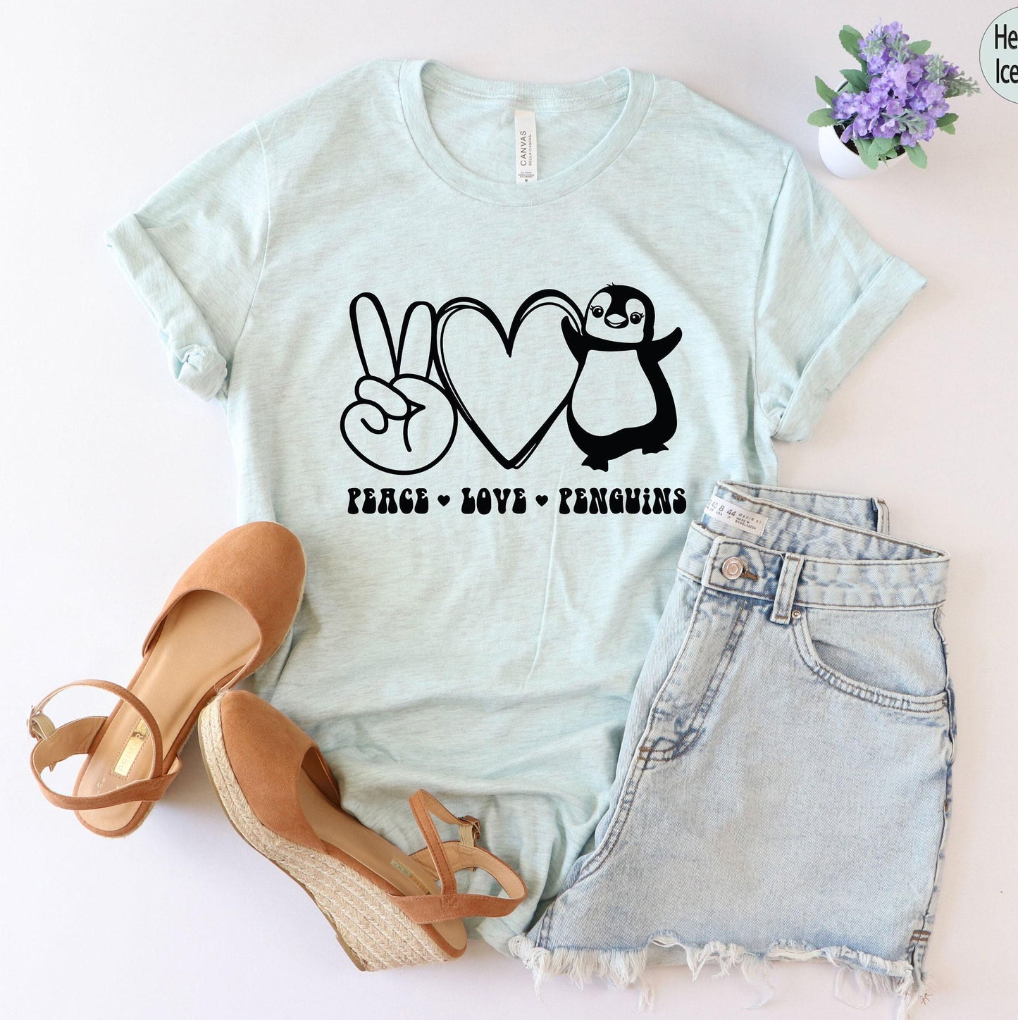 Peace Love Penguins Shirt, Cute Penguin Sweatshirt, Peace Sign Hoodie, Heart Shirt, Penguin Lover Gift For Kids,  Gifts For Her