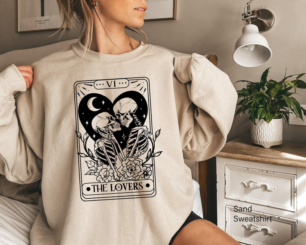 Loving Story Shirts, Women's Skeleton Sweatshirts, Girl's Aesthetic Hoodie, Indie Shirt, Grunge Tshirts, Witchy Gifts For New Fiancee