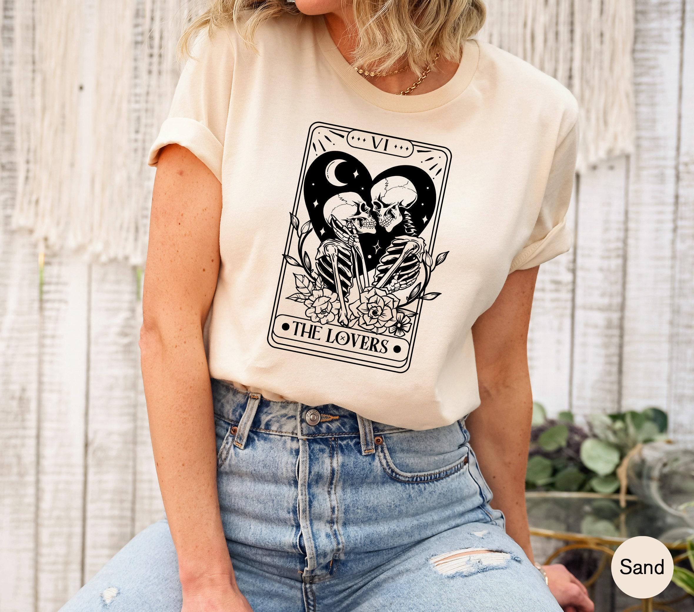 Loving Story Shirts, Women's Skeleton Sweatshirts, Girl's Aesthetic Hoodie, Indie Shirt, Grunge Tshirts, Witchy Gifts For New Fiancee