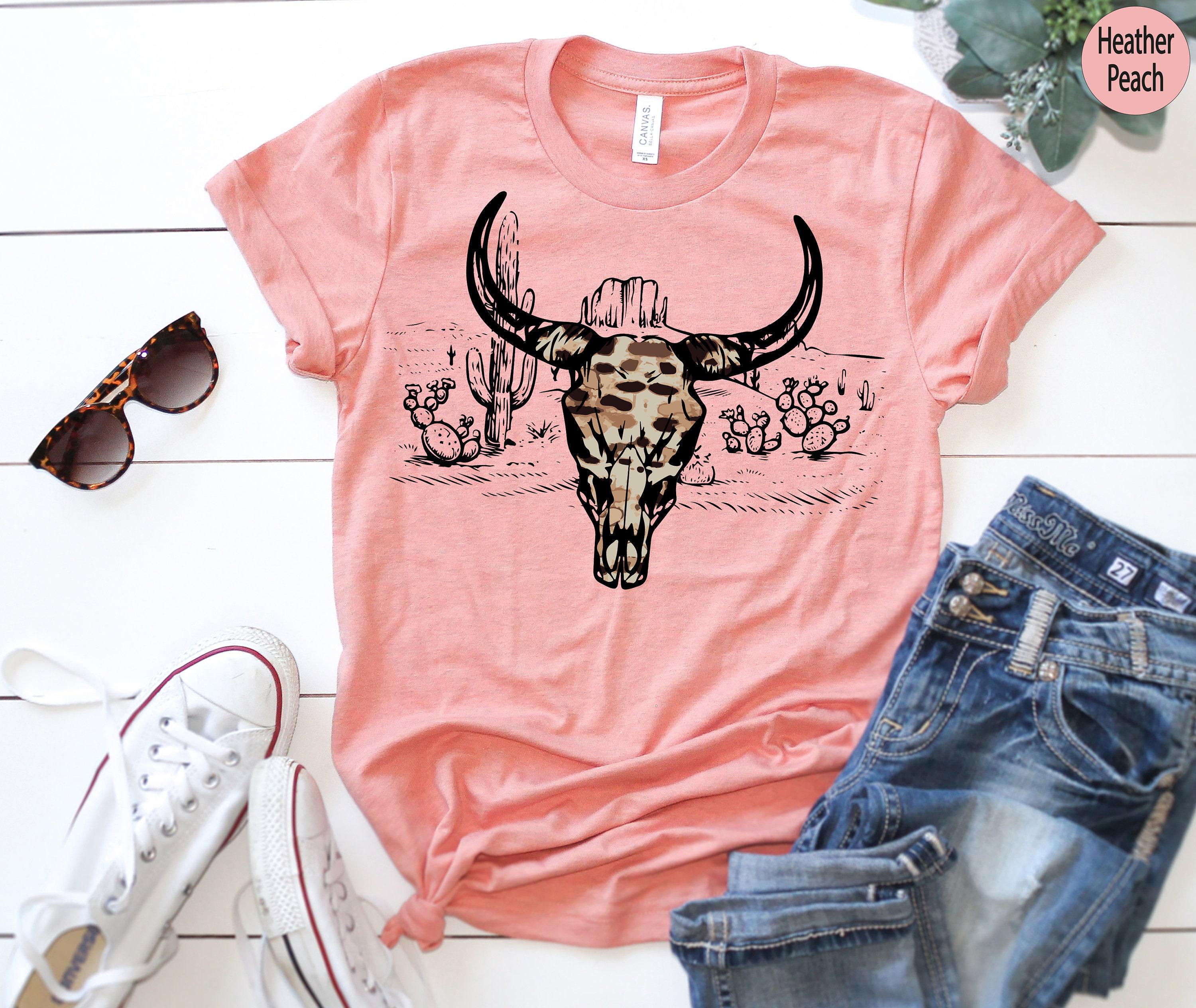 Boho Bull Skull Shirt, Women's Country Shirt, Country Music Sweatshirt, Cowboy Cowgirl Shirts, Nature Lovers Hoodie, Cowskull Shirts
