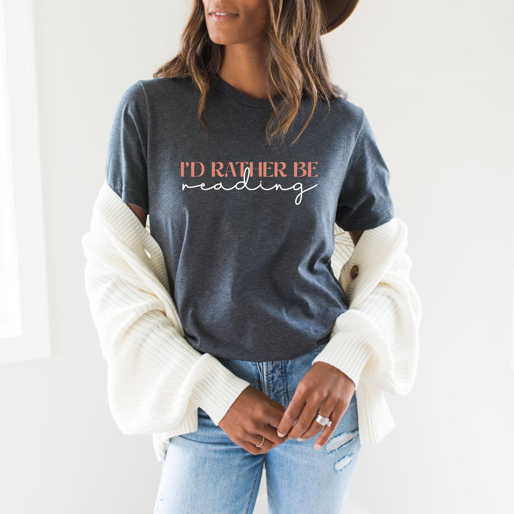 I'd Rather Be Reading T-Shirt, Aesthetic Librarian Sweatshirt For Woman, Reading Squad Hoodie, Trendy Gift For Reader, Bookworm Shirt