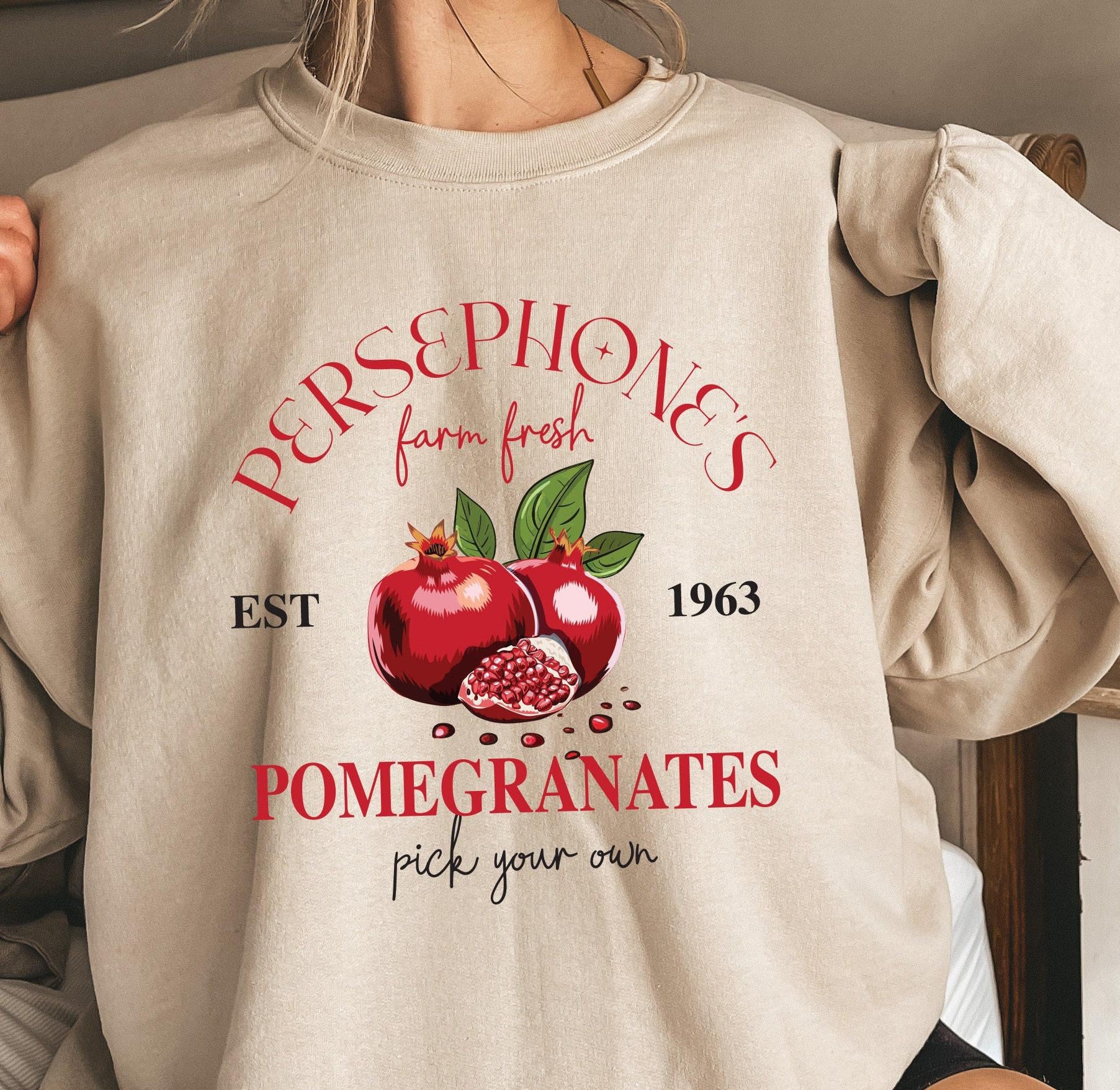 Persephone's Pomegranates Sweatshirts | Greek Mythology Hoodie For Women, Book Lover Gift, Dark Academia Shirt, Romantasy Reader Tee