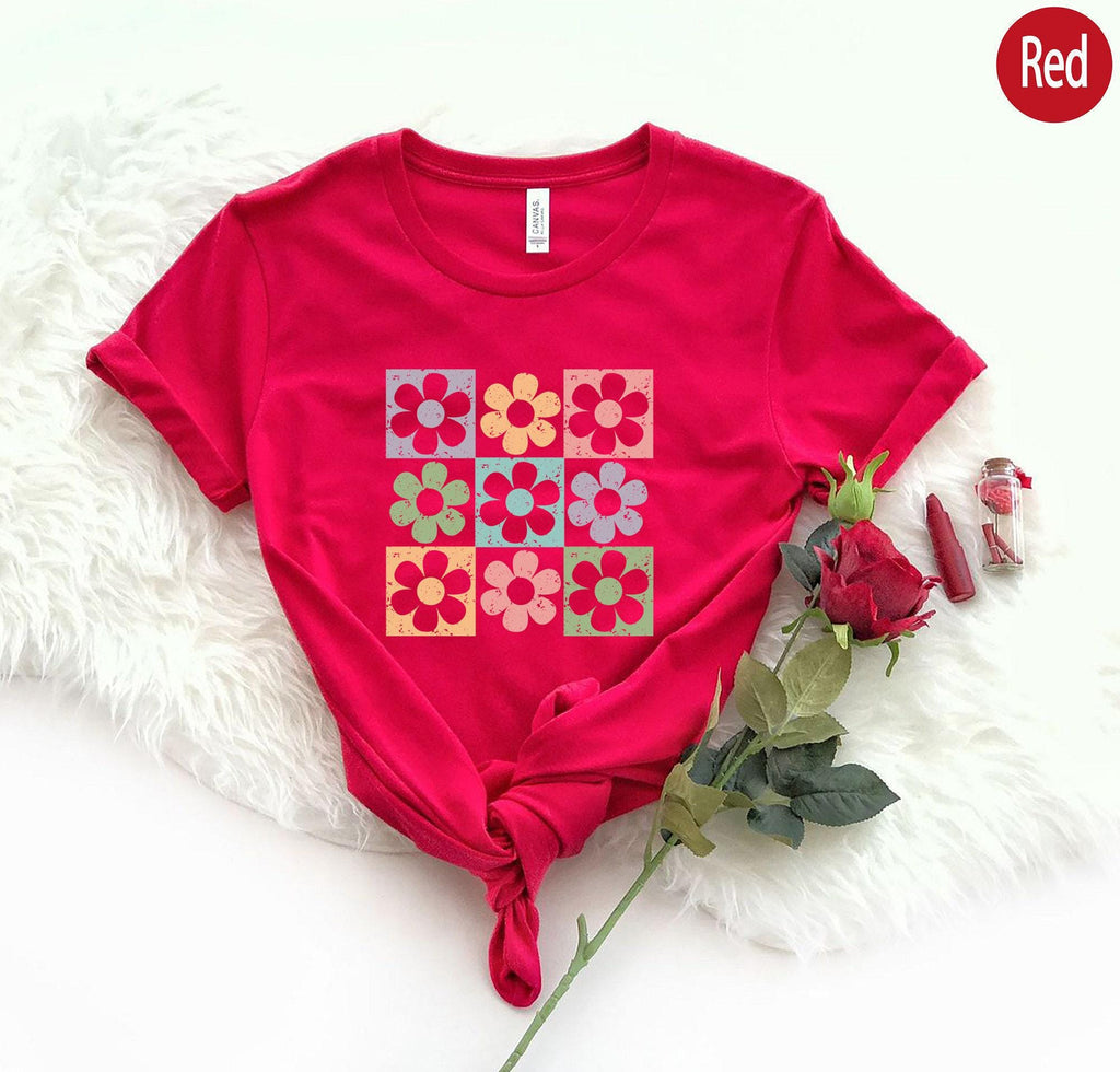 Retro Flower Shirt, Flowery Sweatshirt, Colorful Flower Shirt, Cute Flowers Hoodie, Plant Lady Shirt, Gifts For Women, Gifts For Kids