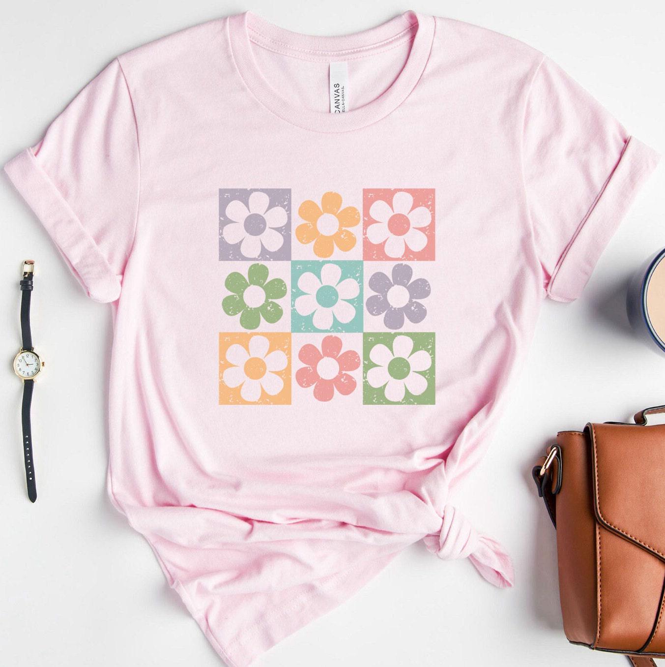 Retro Flower Shirt, Flowery Sweatshirt, Colorful Flower Shirt, Cute Flowers Hoodie, Plant Lady Shirt, Gifts For Women, Gifts For Kids