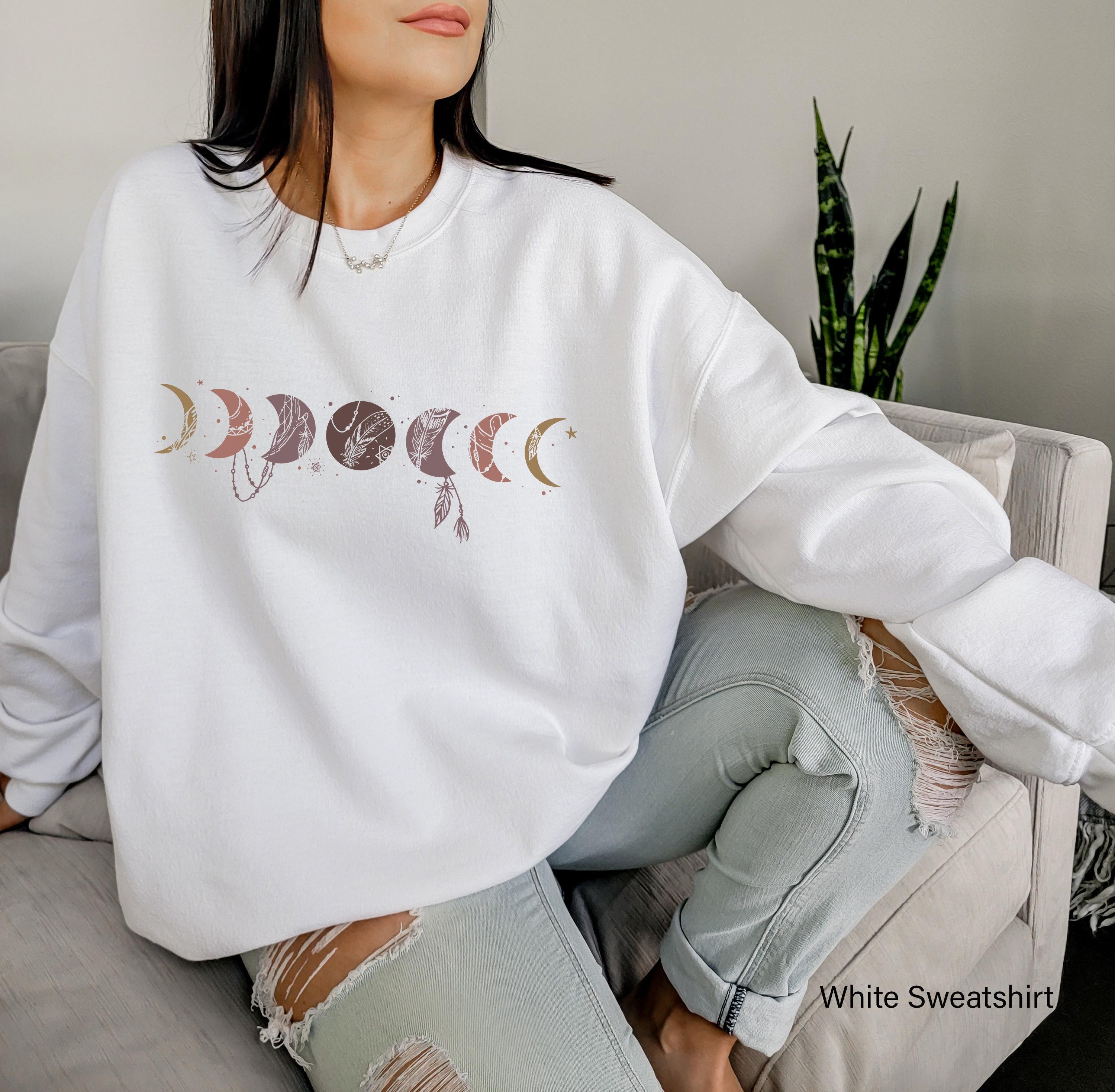 Moon Phases Shirt | Trendy Hoodie For Her, Boho Celestial Shirt, Moon Graphic Tee, Celestial Sweatshirt, Witchy Sweatshirt, Moon Phase Tee
