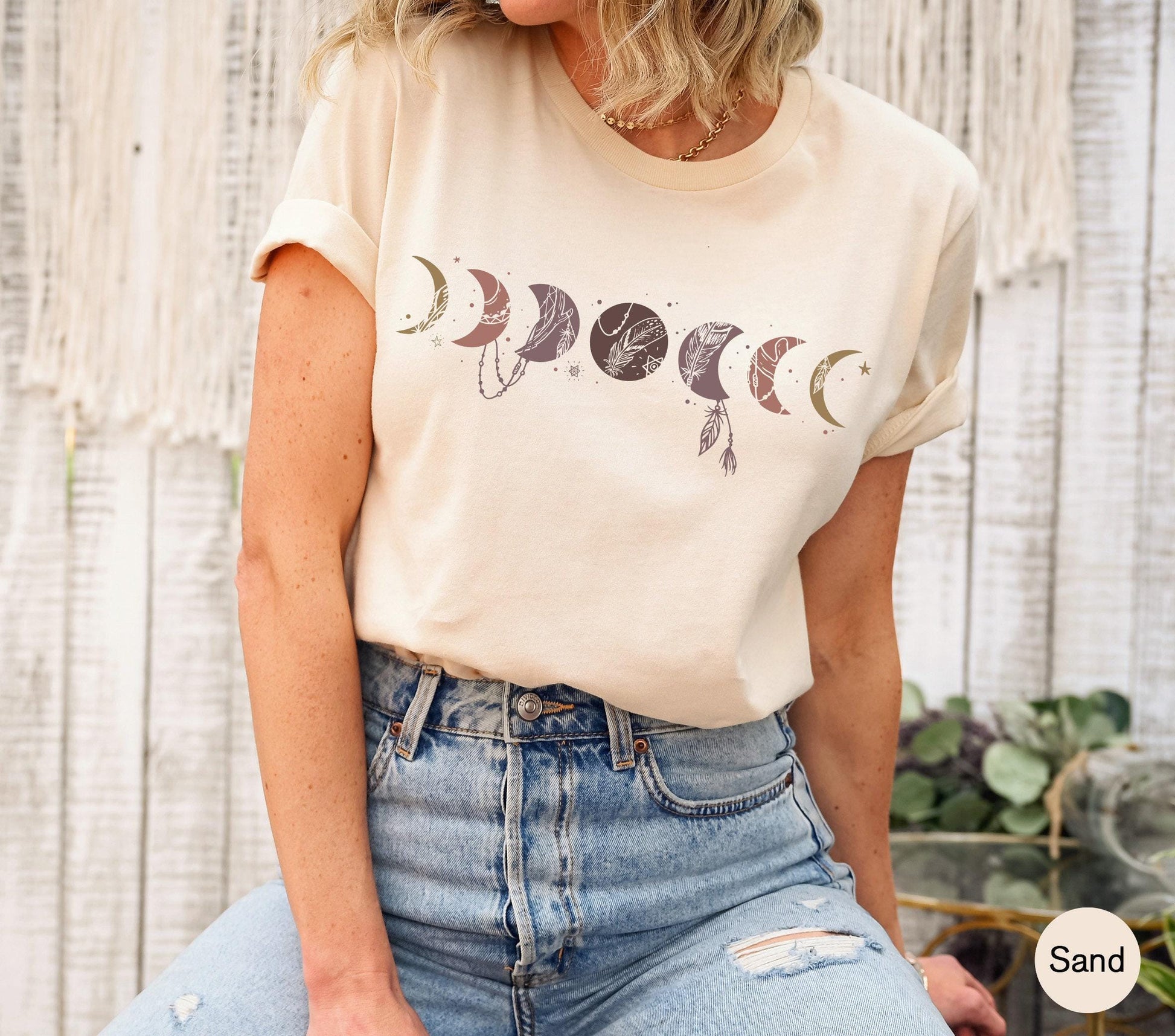 Moon Phases Shirt | Trendy Hoodie For Her, Boho Celestial Shirt, Moon Graphic Tee, Celestial Sweatshirt, Witchy Sweatshirt, Moon Phase Tee