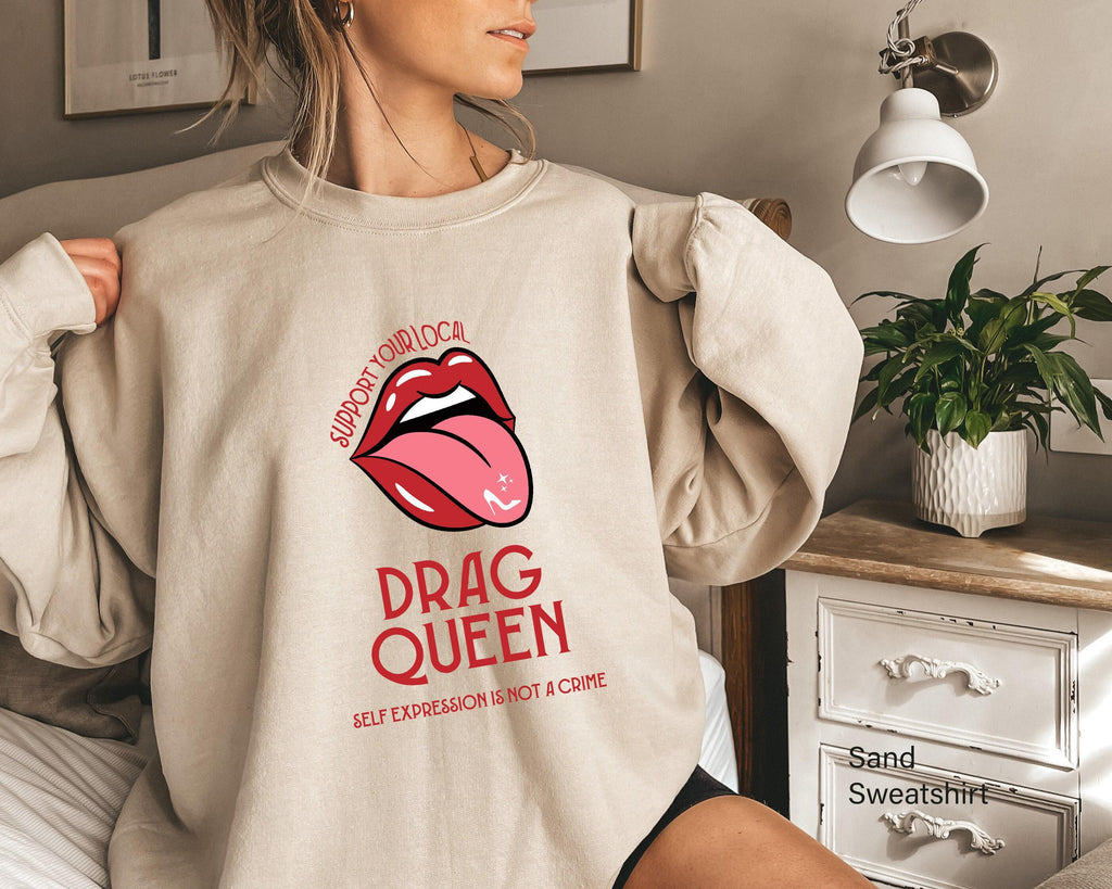 Aesthetic LGBTQ Sweatshirt, Cute Drag Queen Shirt, Support Drag Hoodie, Women's Pride Shirt, Trans Rights Shirt, LGBTQ Ally Gifts