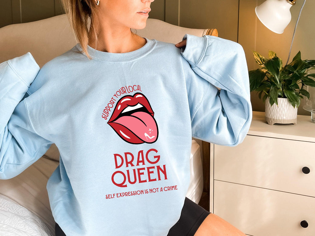 Aesthetic LGBTQ Sweatshirt, Cute Drag Queen Shirt, Support Drag Hoodie, Women's Pride Shirt, Trans Rights Shirt, LGBTQ Ally Gifts
