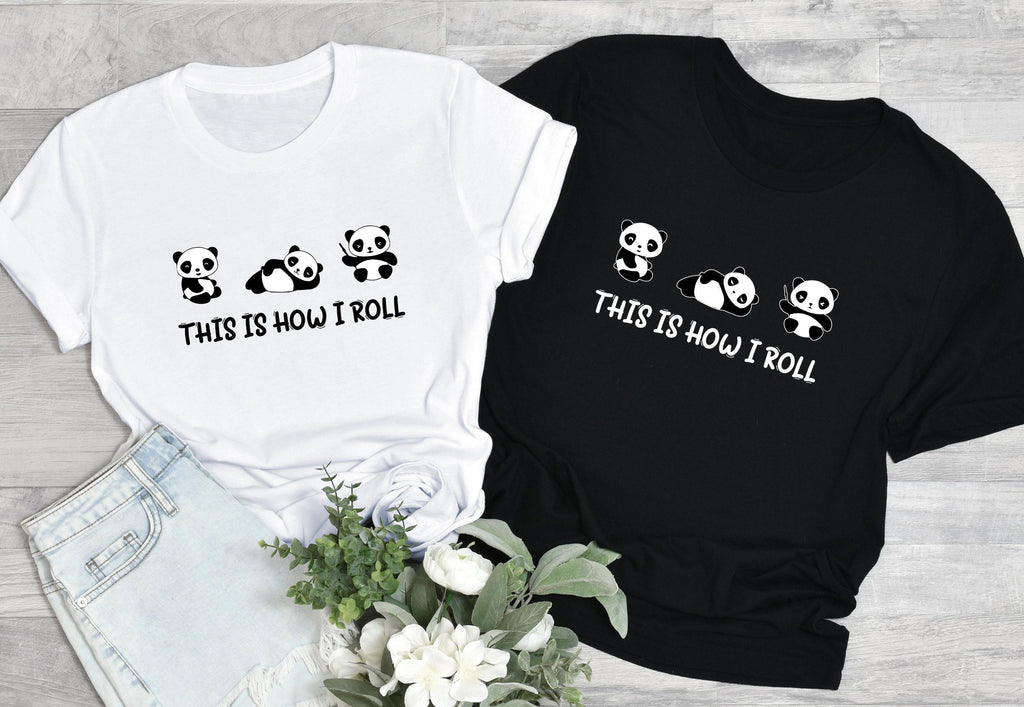 This Is How I Roll Sweatshirt, Funny Panda Rolling Shirt, Cute Panda Hoodie, Animals Lover Gifts, Aesthetic Animals Print T shirt