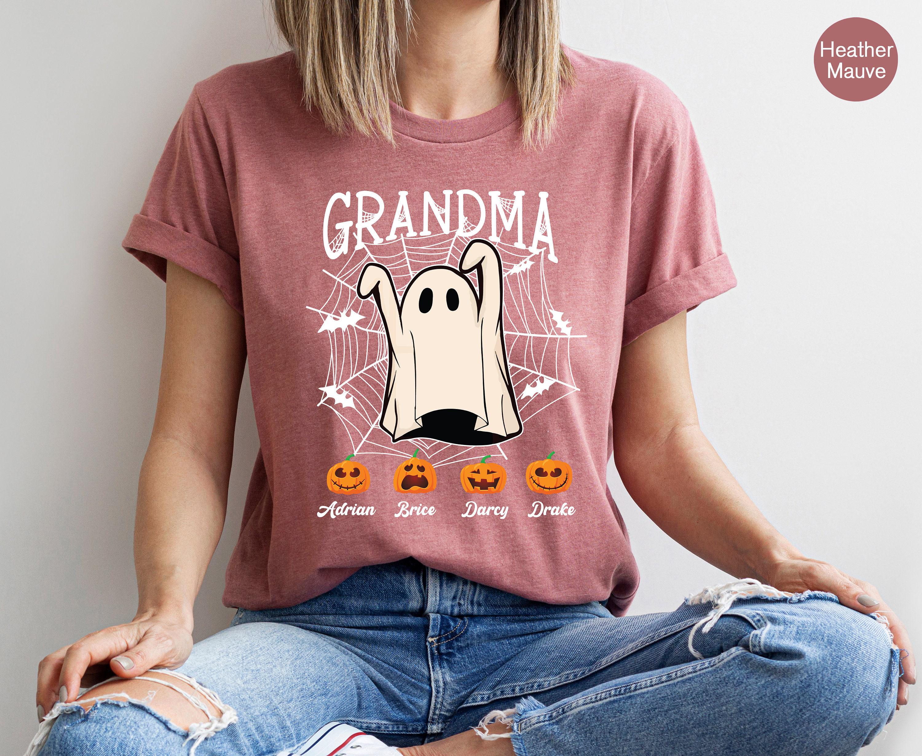 Custom Grandma Shirt With Grandkids Names, Funny Halloween Shirt For Grandma,  Sweatshirt, Custom Halloween Gifts For Grandma