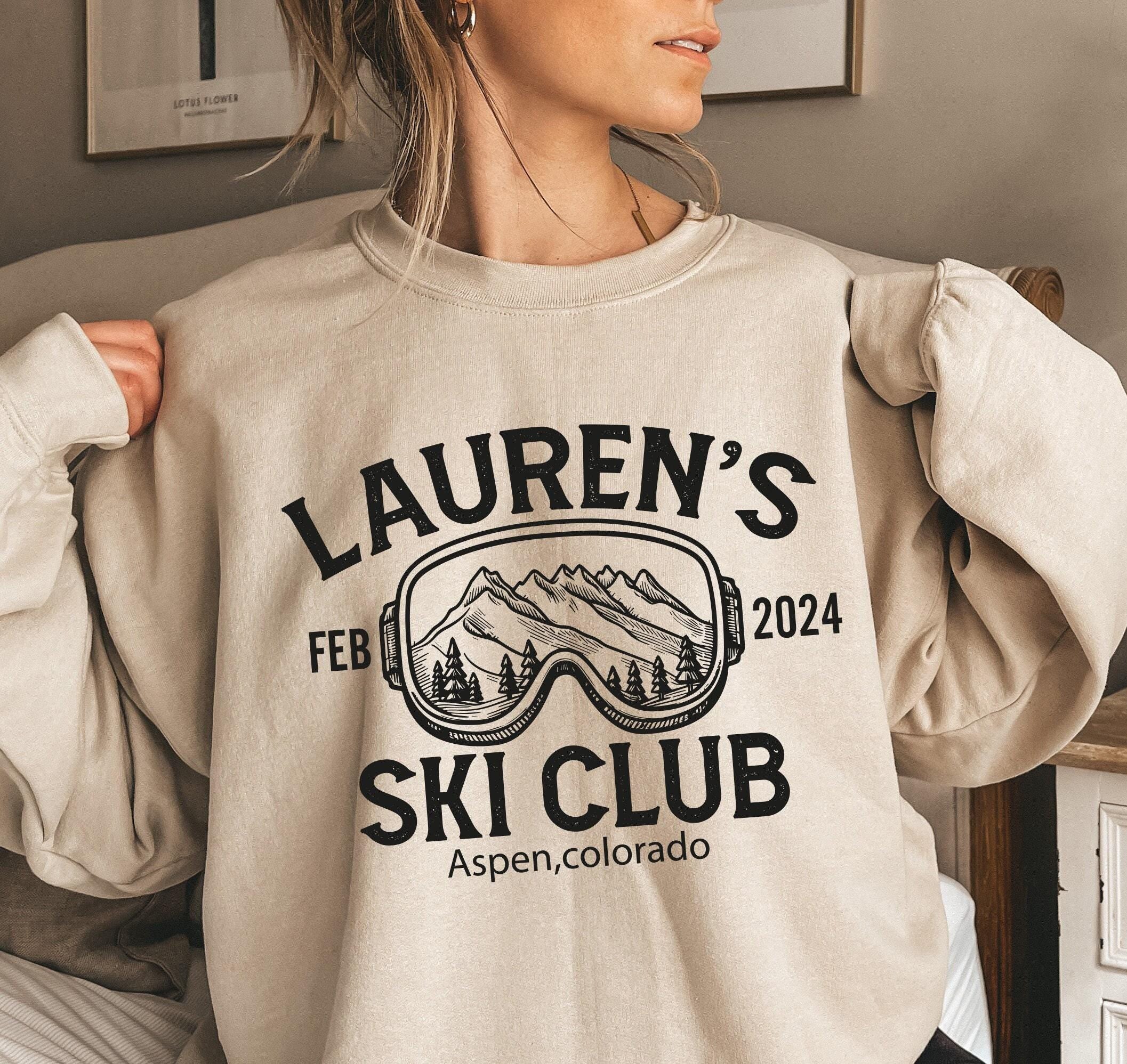 Custom Ski Bachelorette Sweatshirt, Personalized Ski Club Shirt, Winter Bachelorette Party Hoodie, Ski Lover Tee, Bridal