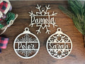 Custom Name Christmas Wood Ornament, Personalized Name Ornament, Christmas Wood Ornament, Family Christmas Tree Decor, Christmas Gifts