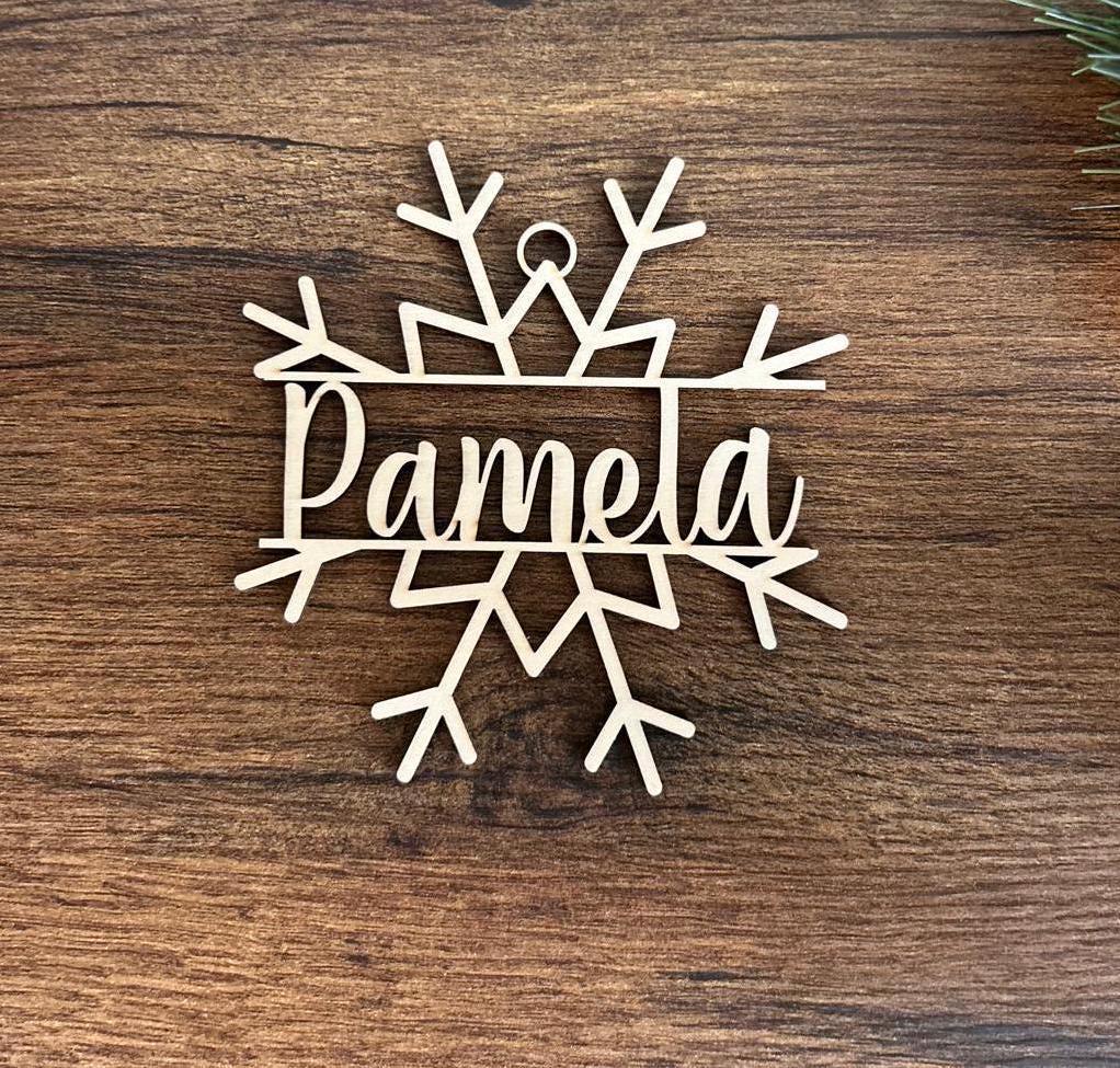 Custom Name Christmas Wood Ornament, Personalized Name Ornament, Christmas Wood Ornament, Family Christmas Tree Decor, Christmas Gifts