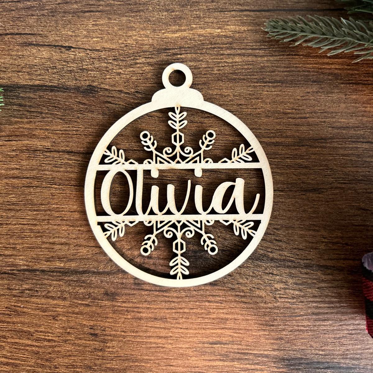 Custom Name Christmas Wood Ornament, Personalized Name Ornament, Christmas Wood Ornament, Family Christmas Tree Decor, Christmas Gifts