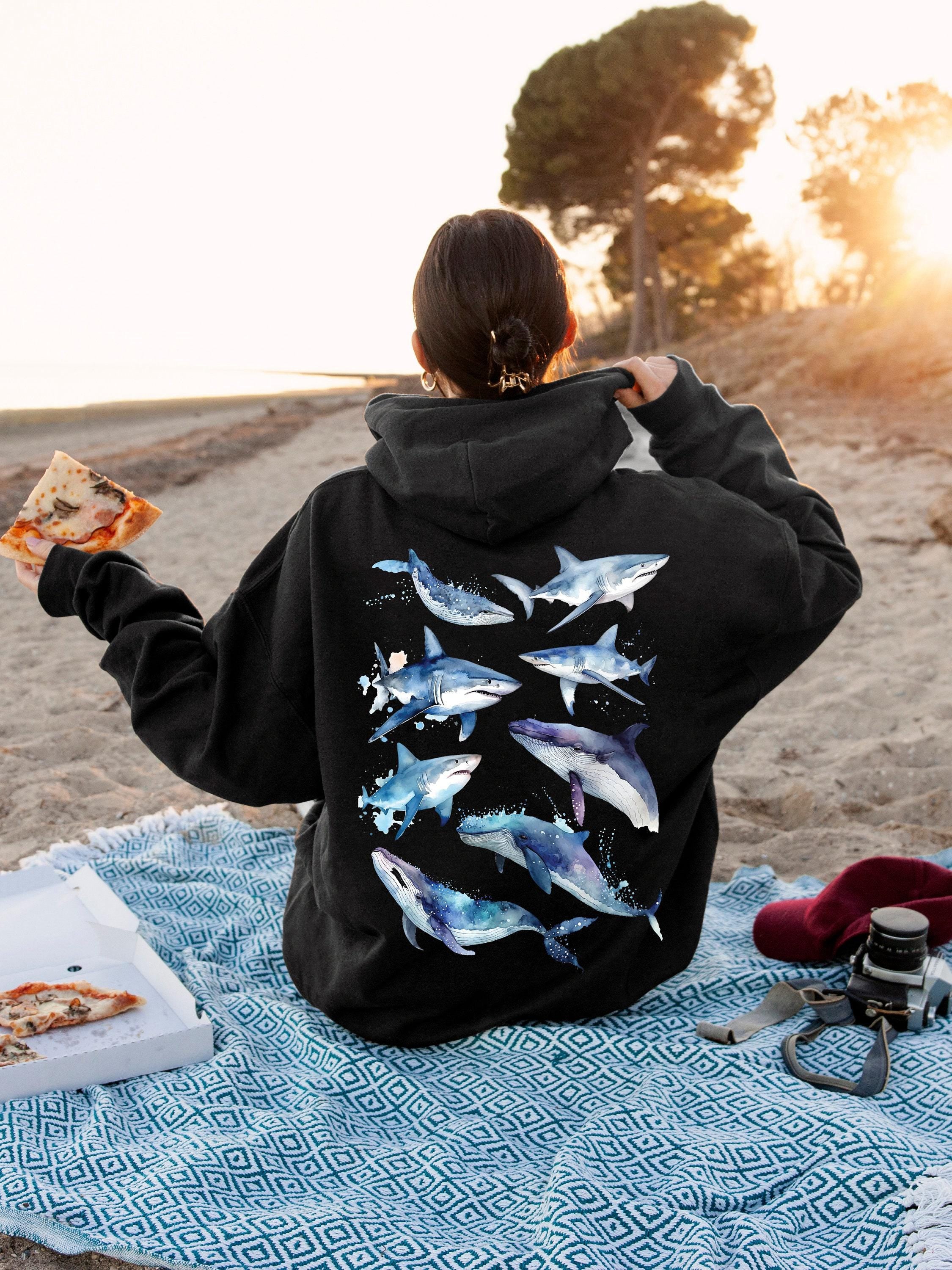 Aesthetic Sea Animals Hoodie, Clever Shark Sweatshirt For Shark Lover, Types Of Shark T-Shirts, Ocean Trip Shirt,, Trendy Shark Gifts