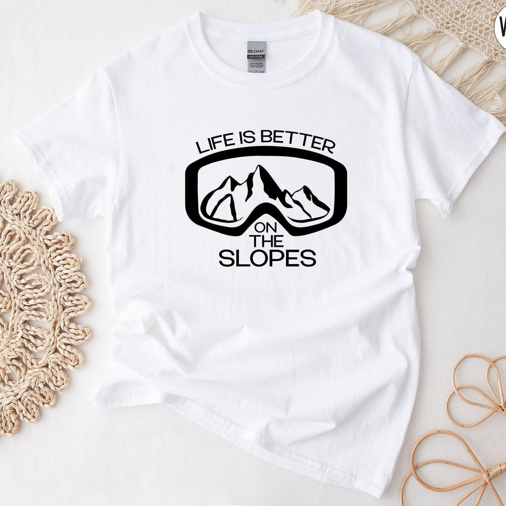 Life Is Better On The Slopes Shirt, Women's Skiing Shirt, Ski Graphic Sweatshirt, Skiing Trip Tshirt, Skier Gifts, Gifts For Skiing