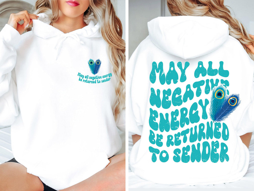 Evil Eye Hoodie, May All Negative Energy Be Returned To Sender Sweatshirt, Aesthetic Trendy Shirt, Spiritual Protection Tee, Mom Gift