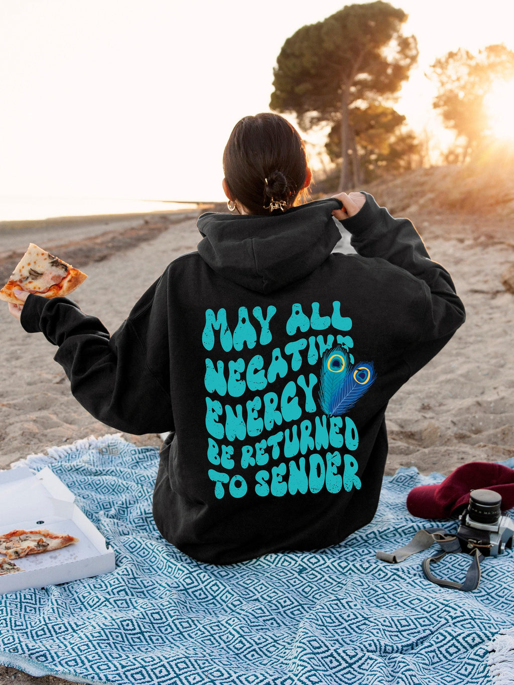 Evil Eye Hoodie, May All Negative Energy Be Returned To Sender Sweatshirt, Aesthetic Trendy Shirt, Spiritual Protection Tee, Mom Gift