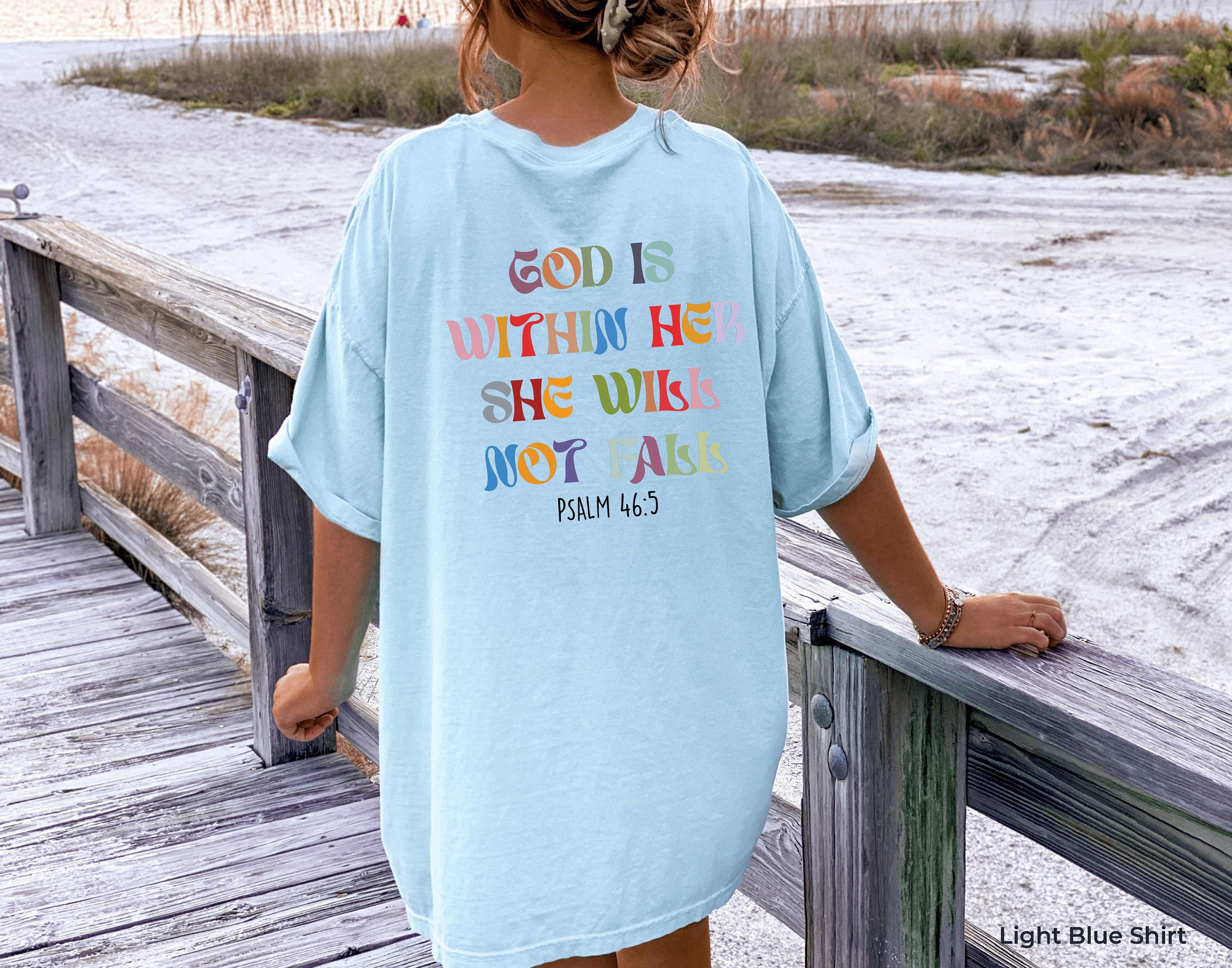 Aesthetic Christian Sweatshirt, God Is Within Her She Will Not Fall Shirt, Bible Verse Gifts for Mothers Day, Women's Re