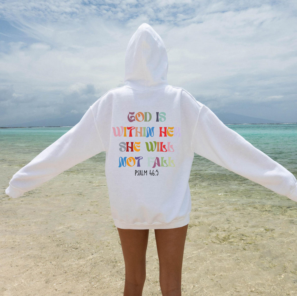 Aesthetic Christian Sweatshirt, God Is Within Her She Will Not Fall Shirt, Bible Verse Gifts for Mothers Day, Women's Religious Shirt