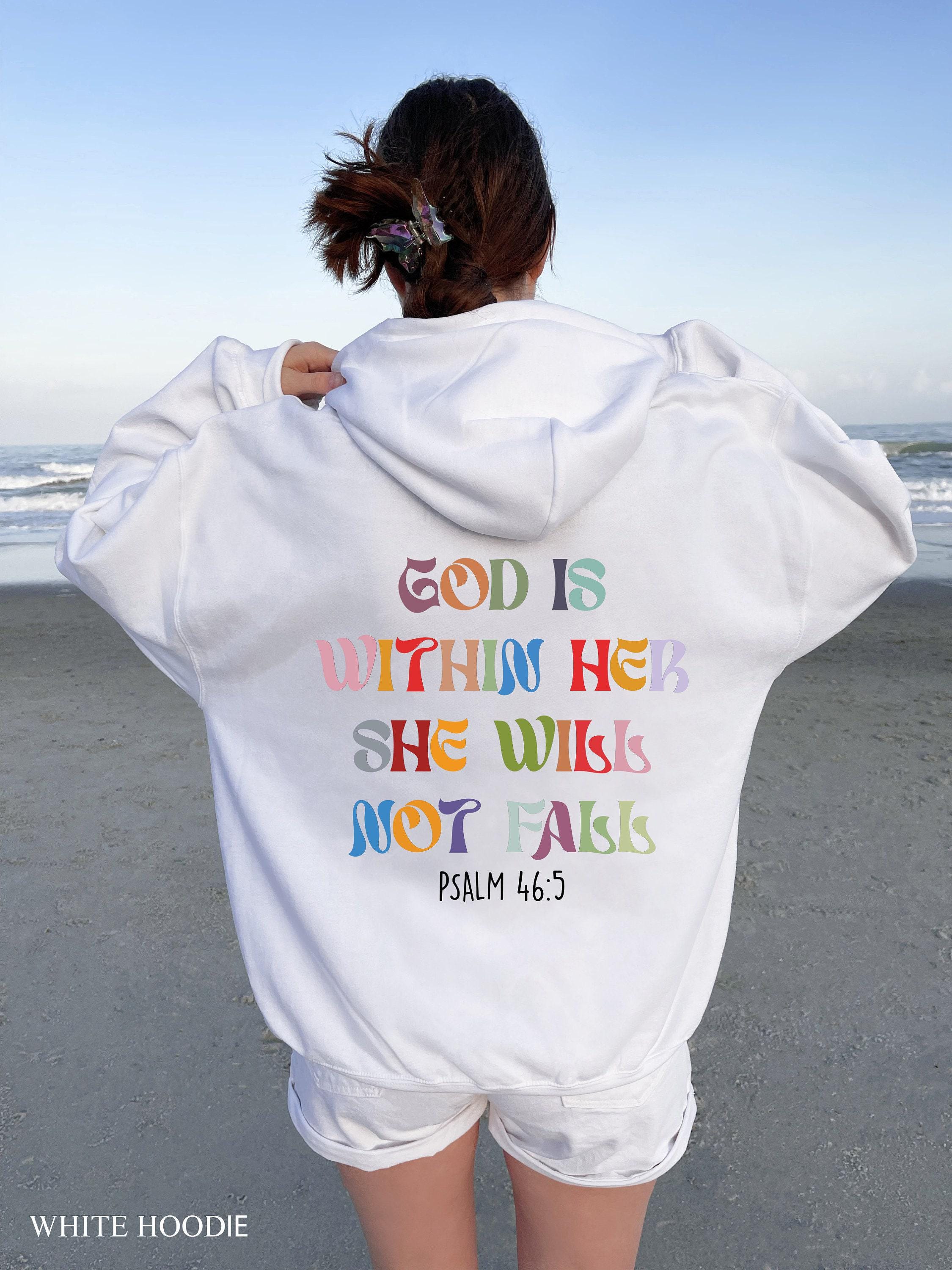 Aesthetic Christian Sweatshirt, God Is Within Her She Will Not Fall Shirt, Bible Verse Gifts for Mothers Day, Women's Religious Shirt