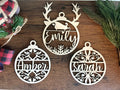 Custom Name Christmas Wood Ornament, Personalized Name Ornament, Christmas Wood Ornament, Family Christmas Tree Decor, Christmas Gifts