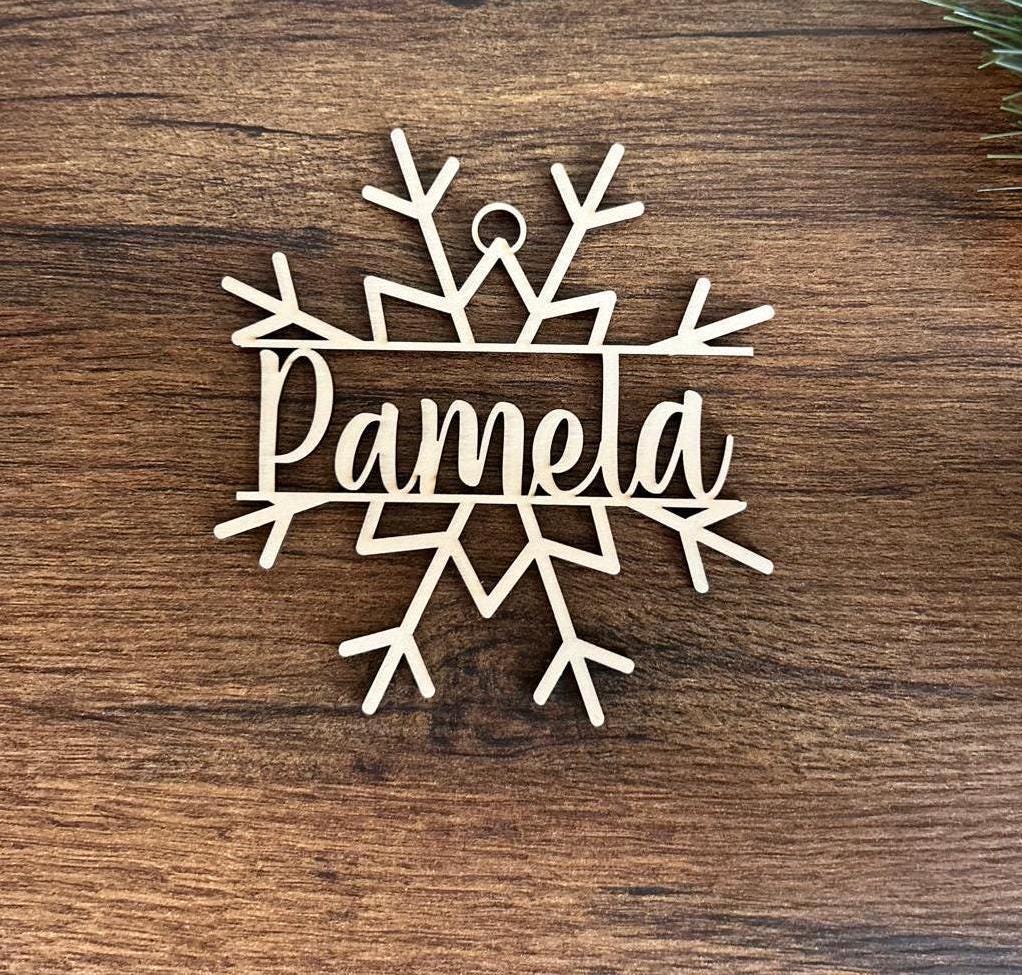 Custom Name Christmas Wood Ornament, Personalized Name Ornament, Christmas Wood Ornament, Family Christmas Tree Decor, Christmas Gifts