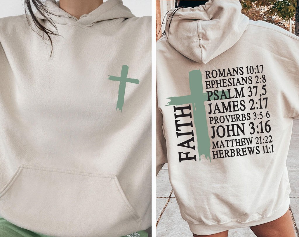Faith Bible Verse Hoodie, Faith Cross Sweatshirt For Catholic Mama, Inspirational Christan Quotes T-shirt, Gift For Christian Women