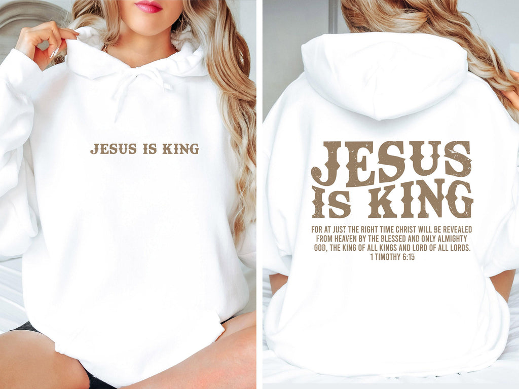 Jesus is King Hoodie, Bible Verse Sweatshirt For Women, Church Group T-Shirt, Aesthetic Christianity Gift, Church Apparel Shirt