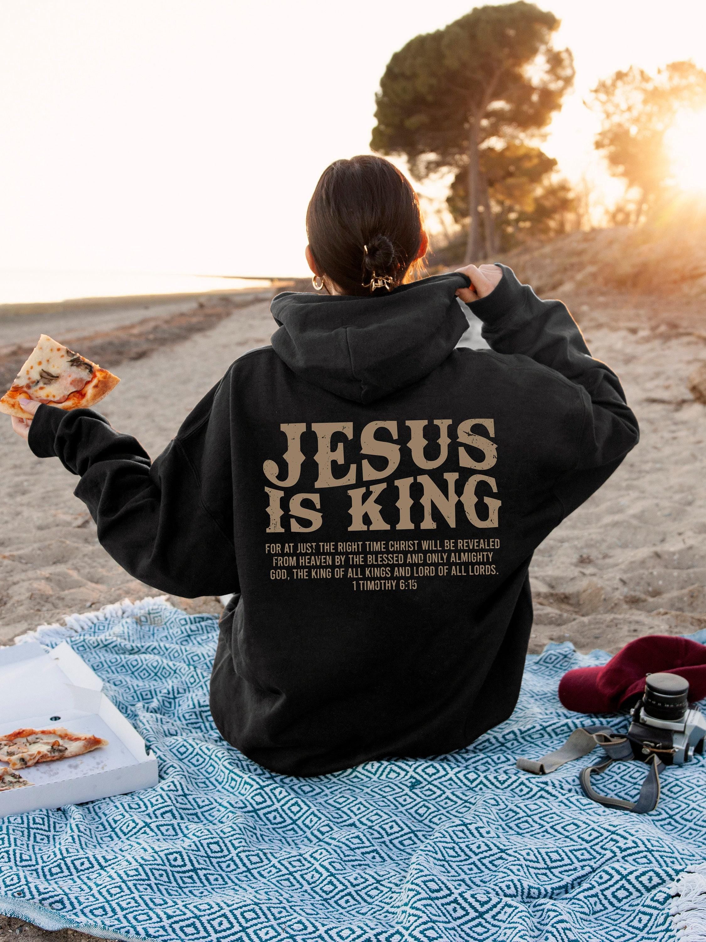 Jesus is King Hoodie, Bible Verse Sweatshirt For Women, Church Group T-Shirt, Aesthetic Christianity Gift, Church Apparel Shirt