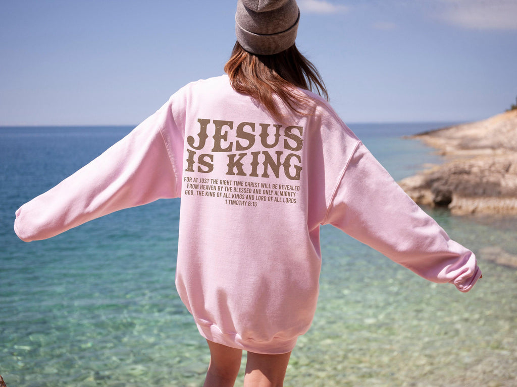 Jesus is King Hoodie, Bible Verse Sweatshirt For Women, Church Group T-Shirt, Aesthetic Christianity Gift, Church Apparel Shirt