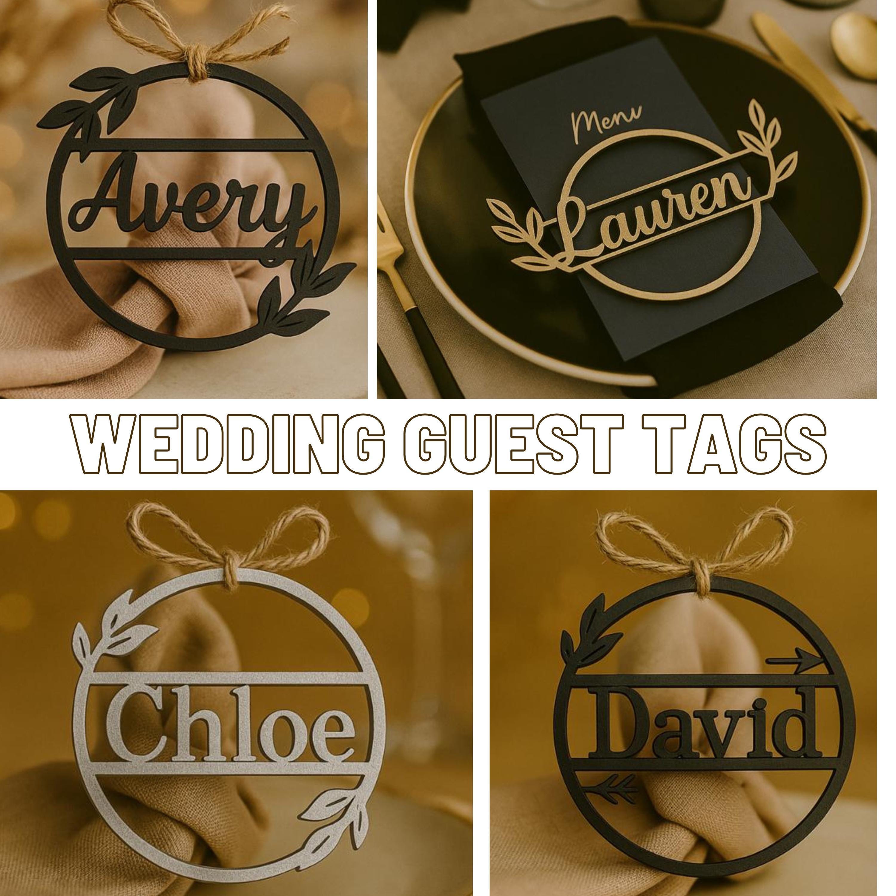 Custom Wood Name Tag, Elegant Wedding Place Card, Personalized Wooden Name Sign for Table Settings, Custom Special Dinner Name Sign