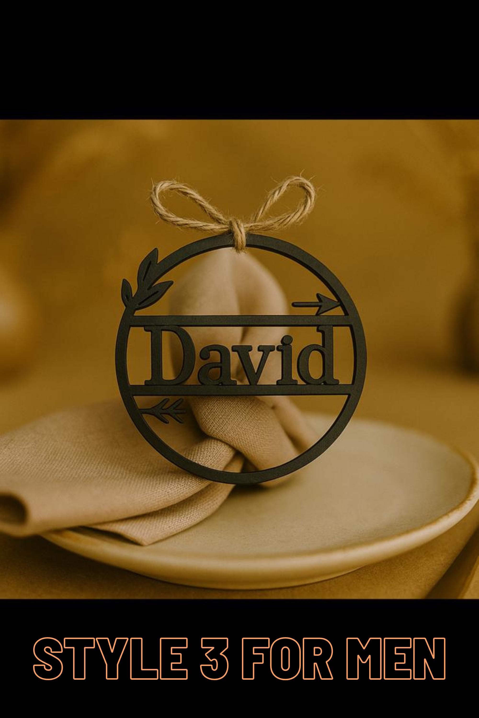 Custom Wood Name Tag, Elegant Wedding Place Card, Personalized Wooden Name Sign for Table Settings, Custom Special Dinner Name Sign