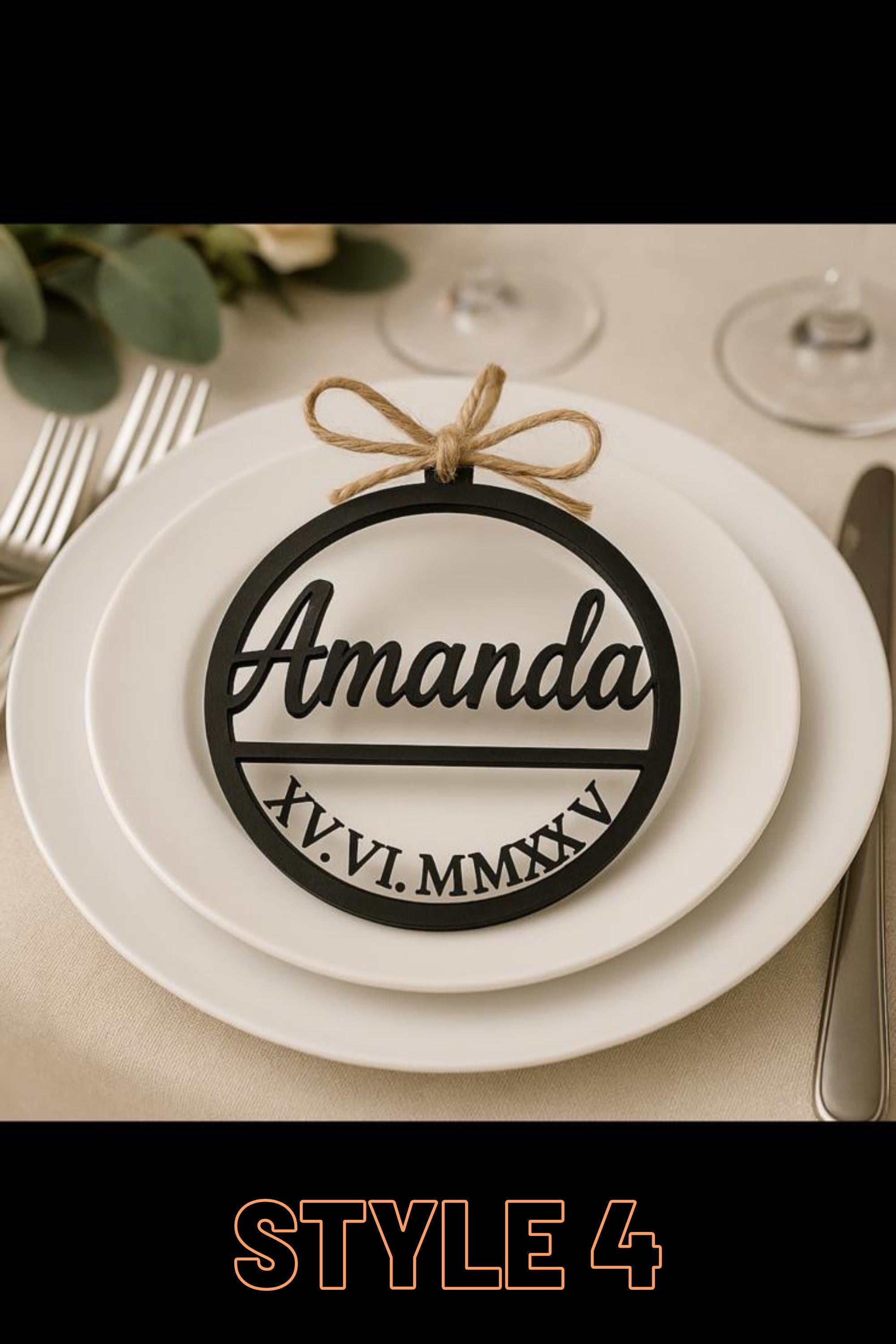Custom Wood Name Tag, Elegant Wedding Place Card, Personalized Wooden Name Sign for Table Settings, Custom Special Dinner Name Sign