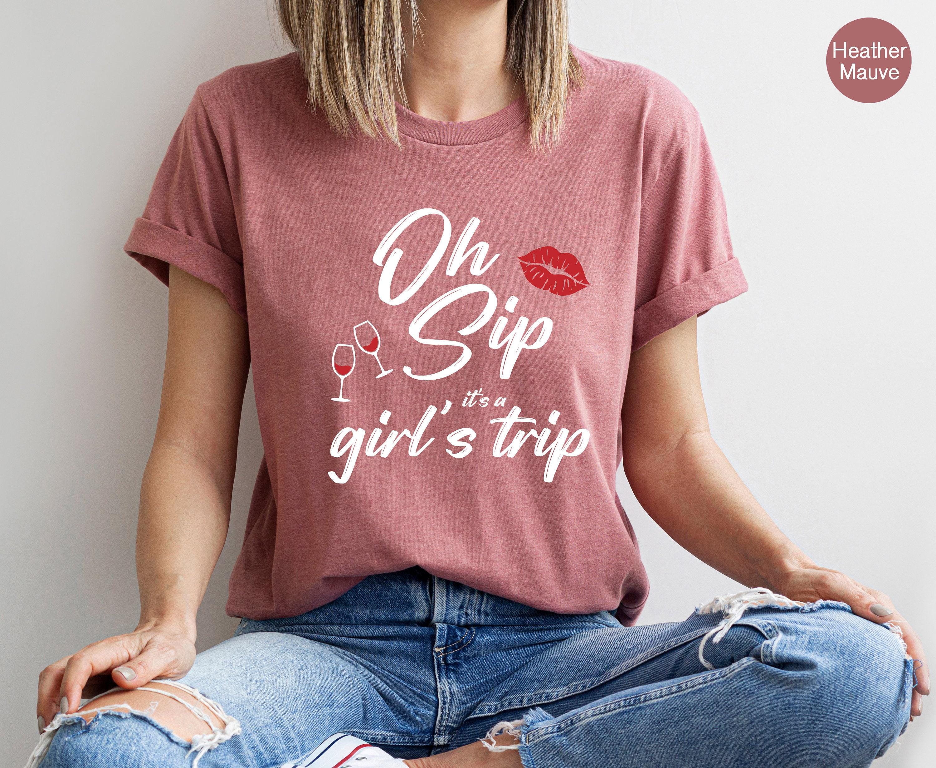 Oh Sip It's A Girl's Trip Shirt, Cute Girl's Trip Sweatshirt, Matching Girls Group Shirts, Cruise Vacation Tee, Bestie G