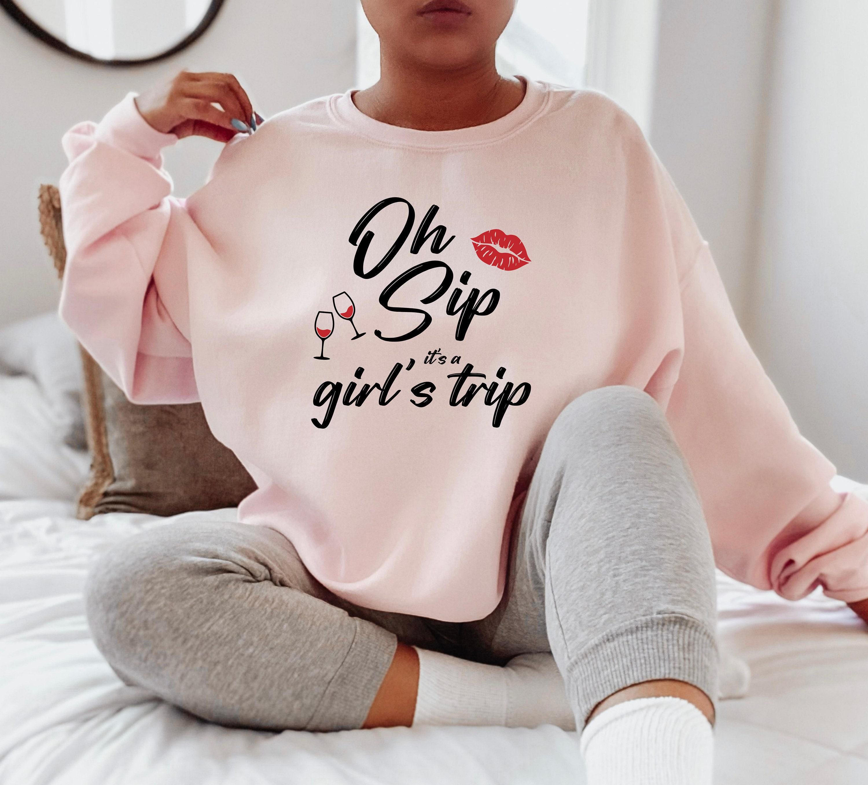 Oh Sip It's A Girl's Trip Shirt, Cute Girl's Trip Sweatshirt, Matching Girls Group Shirts, Cruise Vacation Tee, Bestie G