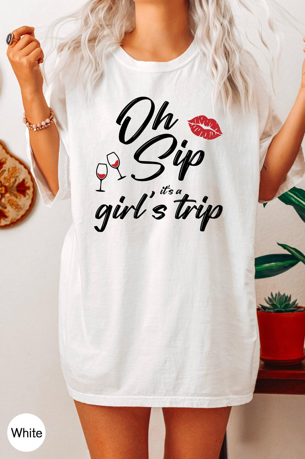 Oh Sip It's A Girl's Trip Shirt, Cute Girl's Trip Sweatshirt, Matching Girls Group Shirts, Cruise Vacation Tee, Bestie Gifts For Trip