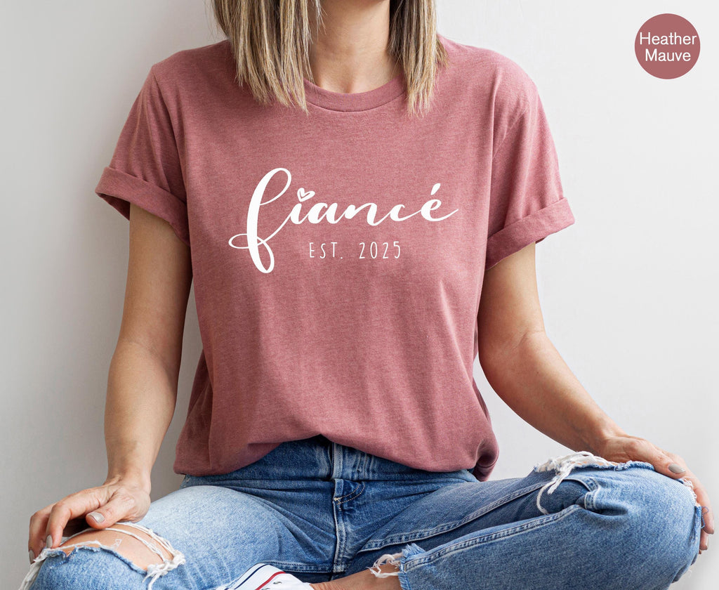 Custom Fiance Est Shirt, Custom Fiance Sweatshirt, Personalized Fiancee Tshirt, Custom Future Wife Shirt, Custom Future Bride Gifts