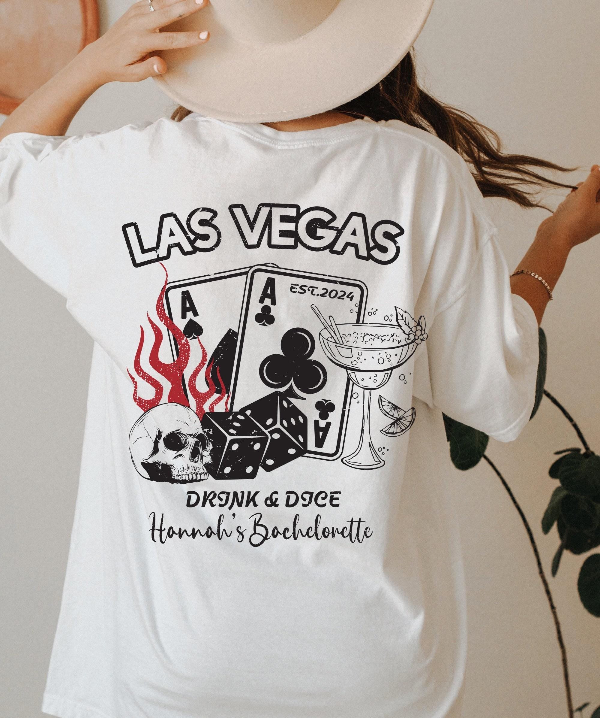 Custom Las Vegas Bachelorette Party Hoodie, Drink And Dice Sweatshirt, Retro Casino Bach Trip Shirt, Personalized Bach Party Gift