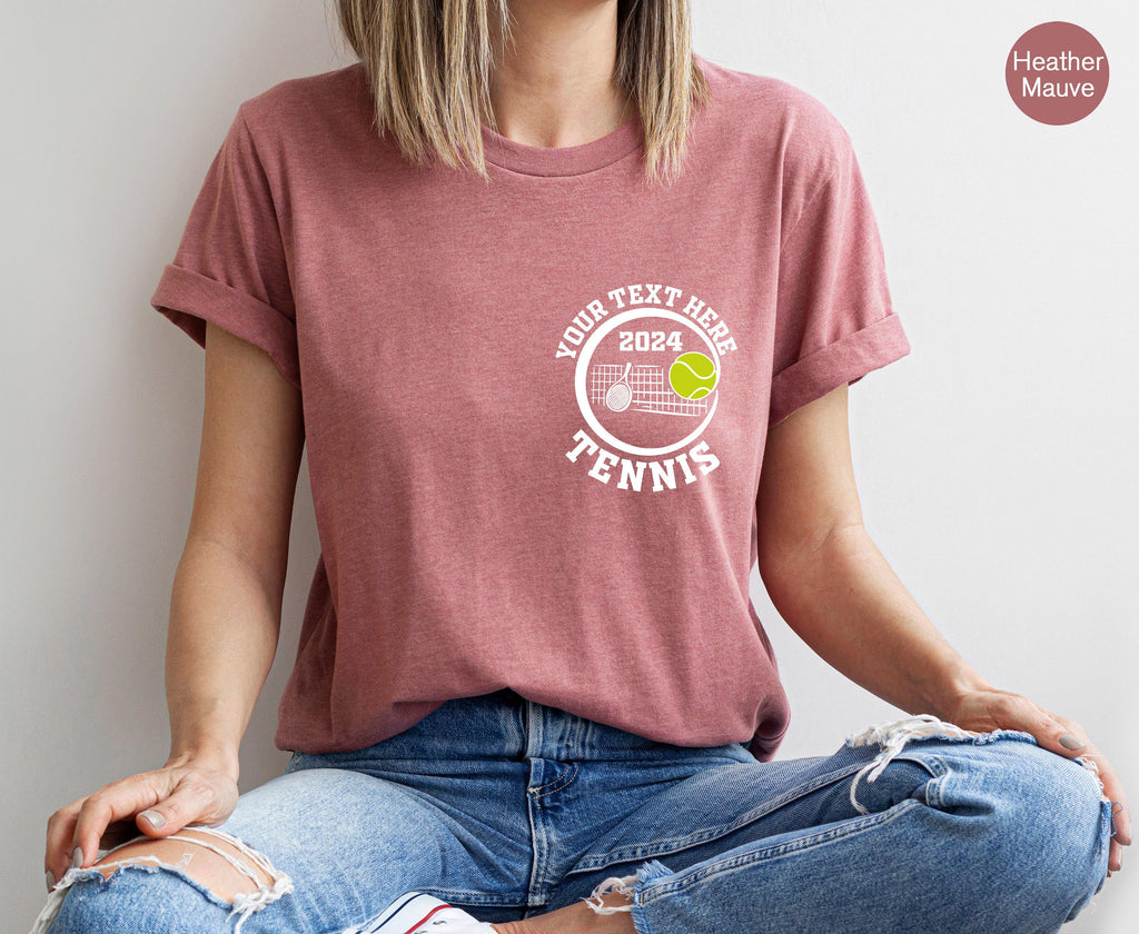 Custom Tennis Sweatshirt, Personalized Tennis Player Shirt, Tennis Game Day Hoodie, Racket Sports Lover Tee, Gift For Tennis Mom