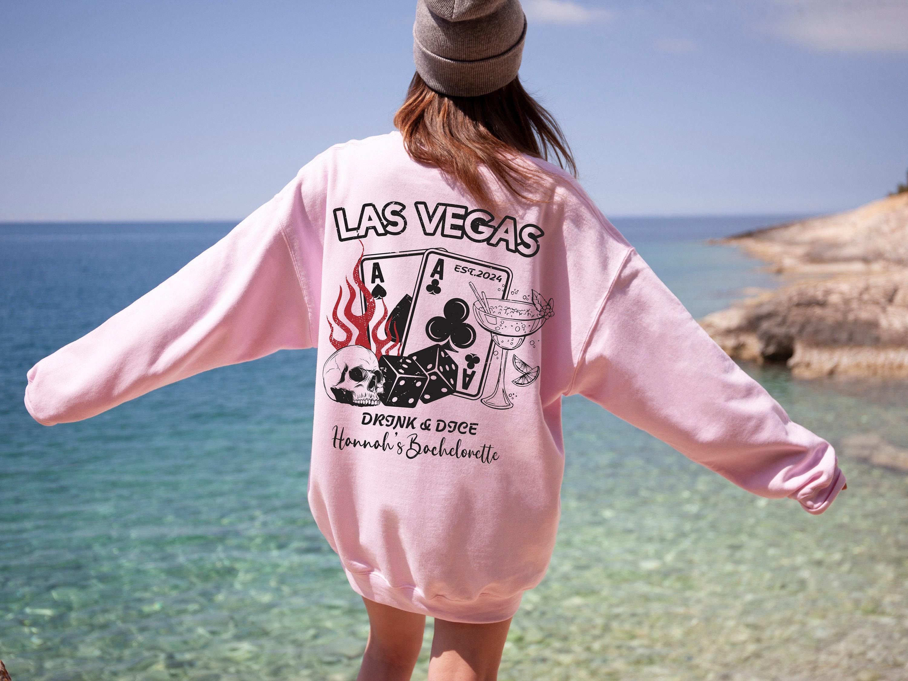Custom Las Vegas Bachelorette Party Hoodie, Drink And Dice Sweatshirt, Retro Casino Bach Trip Shirt, Personalized Bach Party Gift