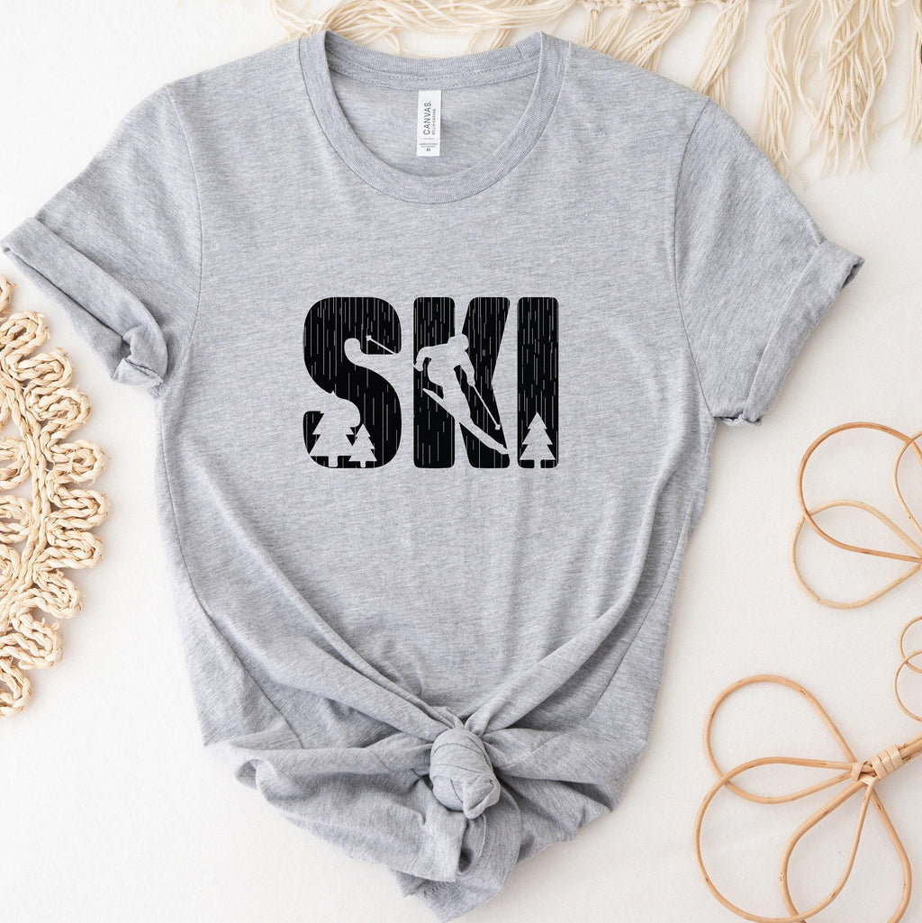 Aesthetic Ski Sweatshirt, Women's Skiing T-Shirt, Ski Gift For Her, Ski Graphic Hoodie, Trendy Gifts For Skiing, Mountain Sports Gift