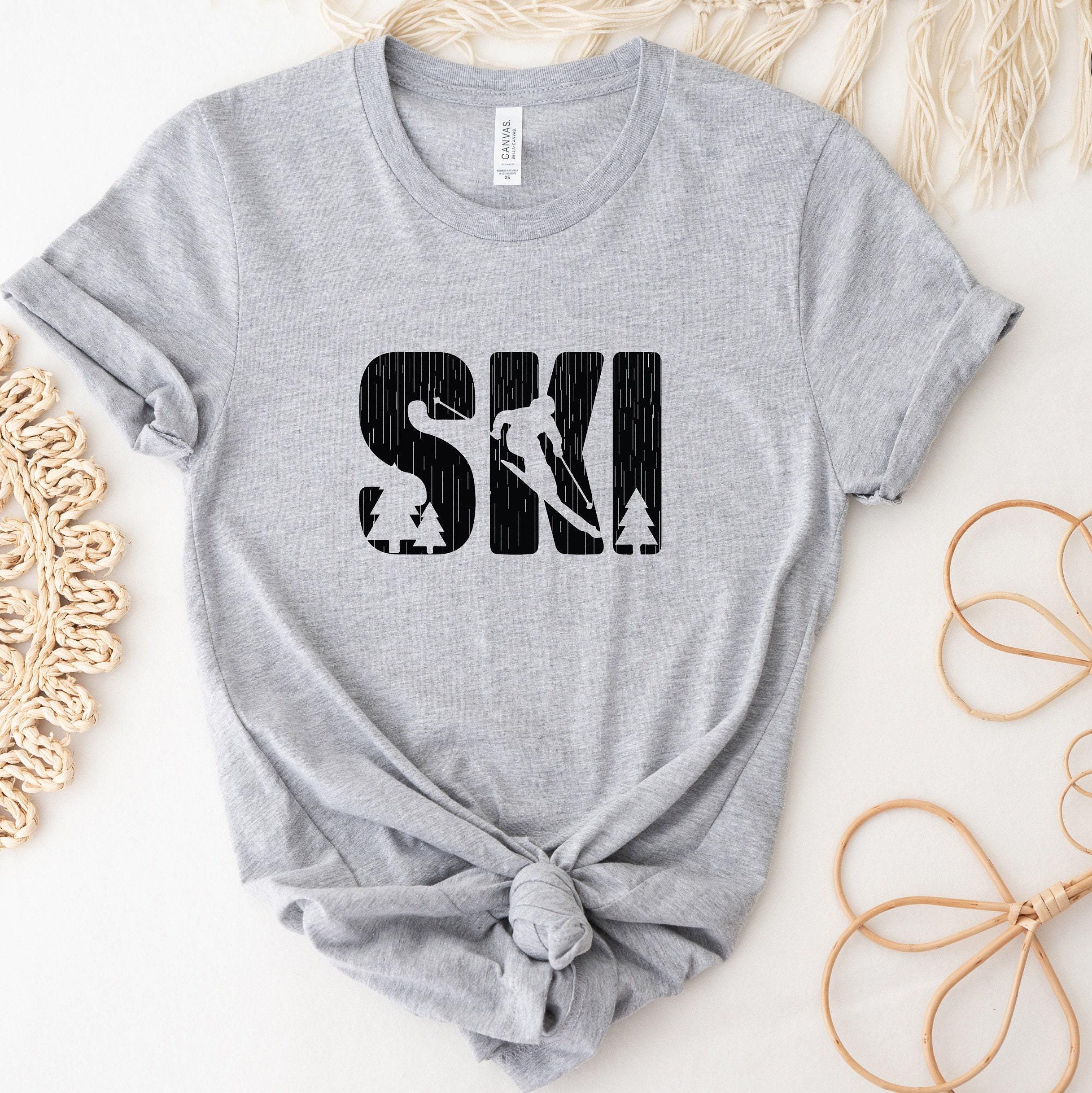 Aesthetic Ski Sweatshirt, Women's Skiing T-Shirt, Ski Gift For Her, Ski Graphic Hoodie, Trendy Gifts For Skiing, Mountai