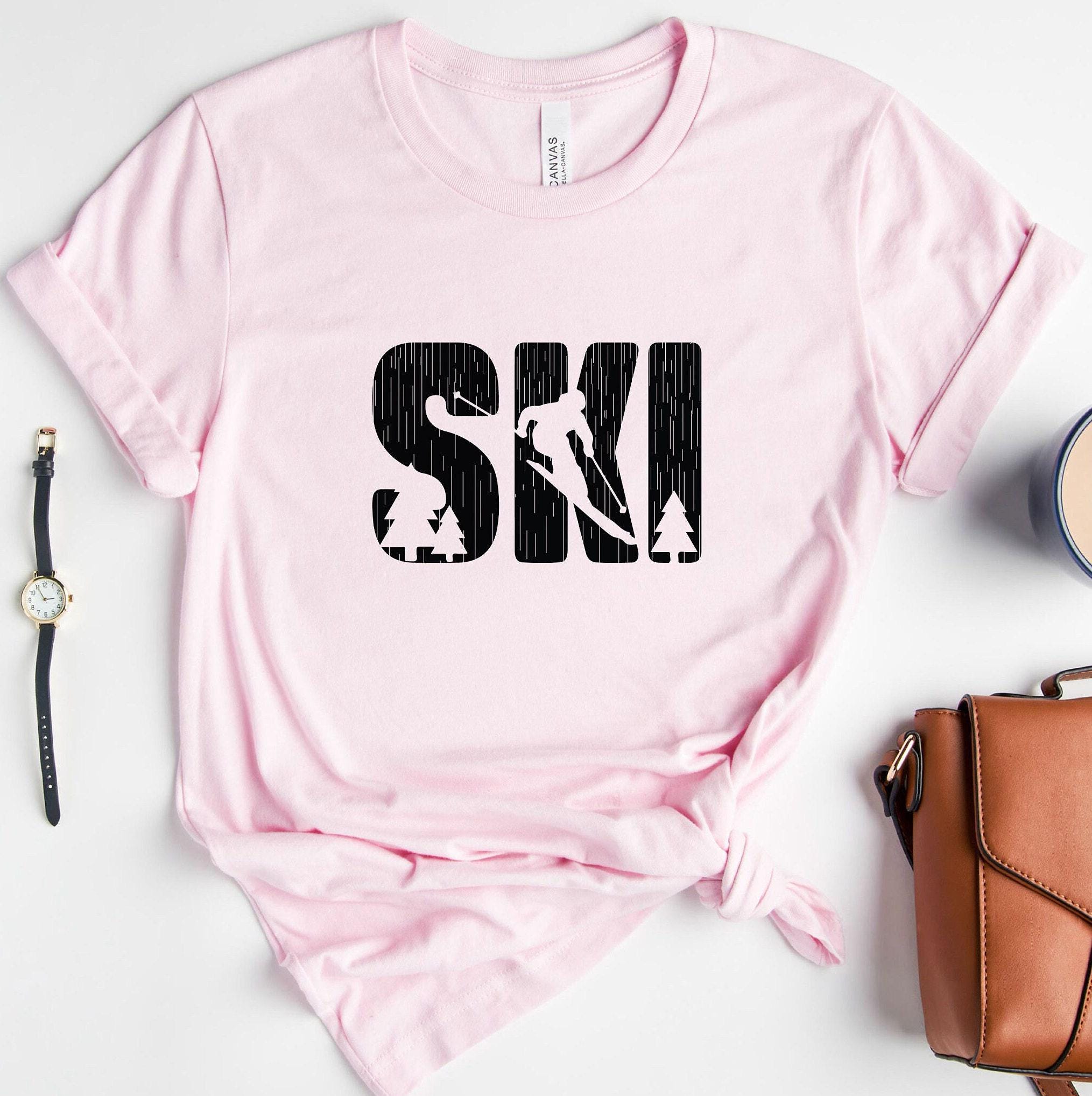 Aesthetic Ski Sweatshirt, Women's Skiing T-Shirt, Ski Gift For Her, Ski Graphic Hoodie, Trendy Gifts For Skiing, Mountai