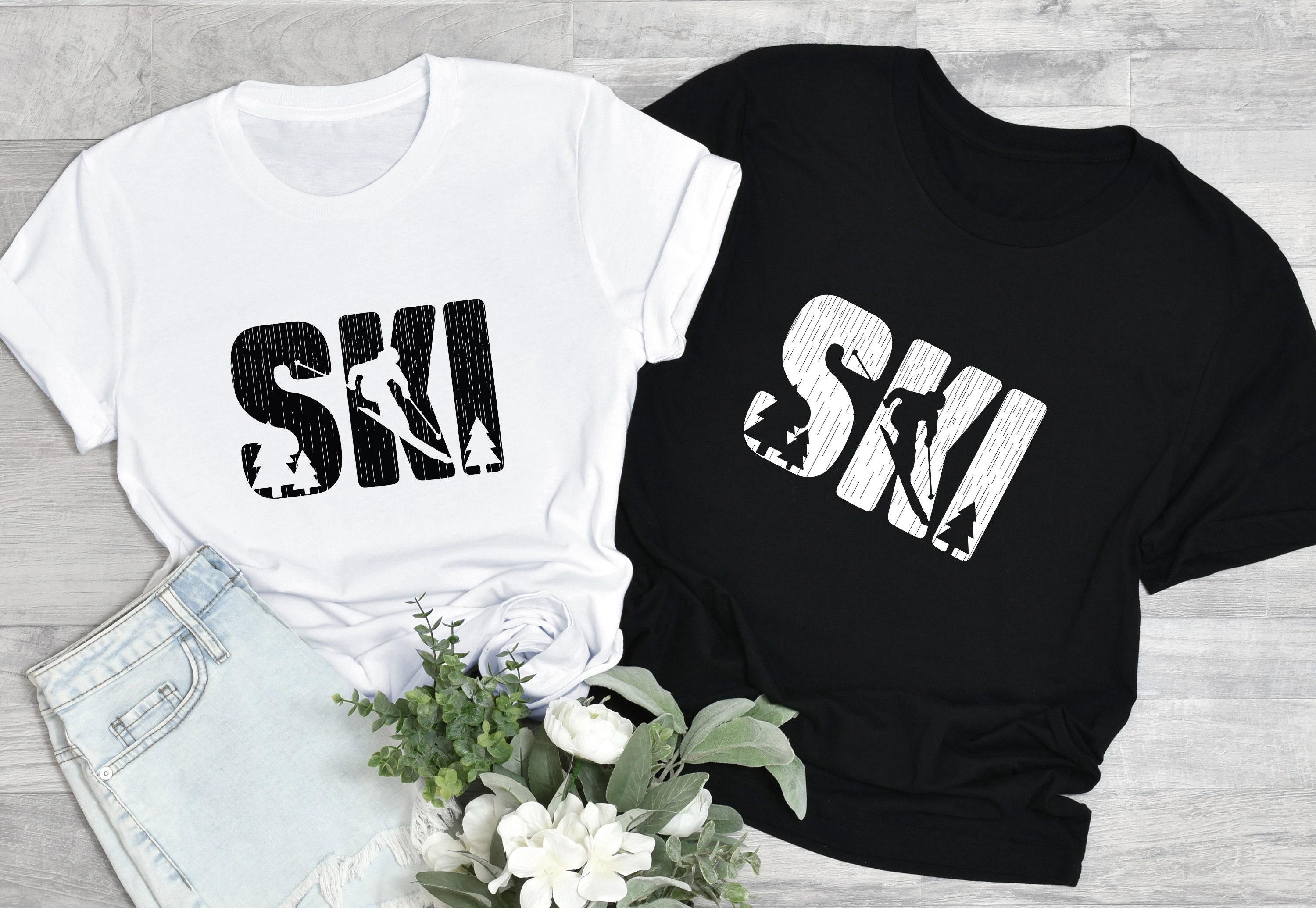 Aesthetic Ski Sweatshirt, Women's Skiing T-Shirt, Ski Gift For Her, Ski Graphic Hoodie, Trendy Gifts For Skiing, Mountain Sports Gift