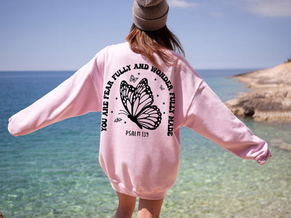 You Are Fearfully And Wonderfully Made Hoodie, Bible Verse Sweatshirt For Women, Inspirational Shirt, Religious Gift For Mother