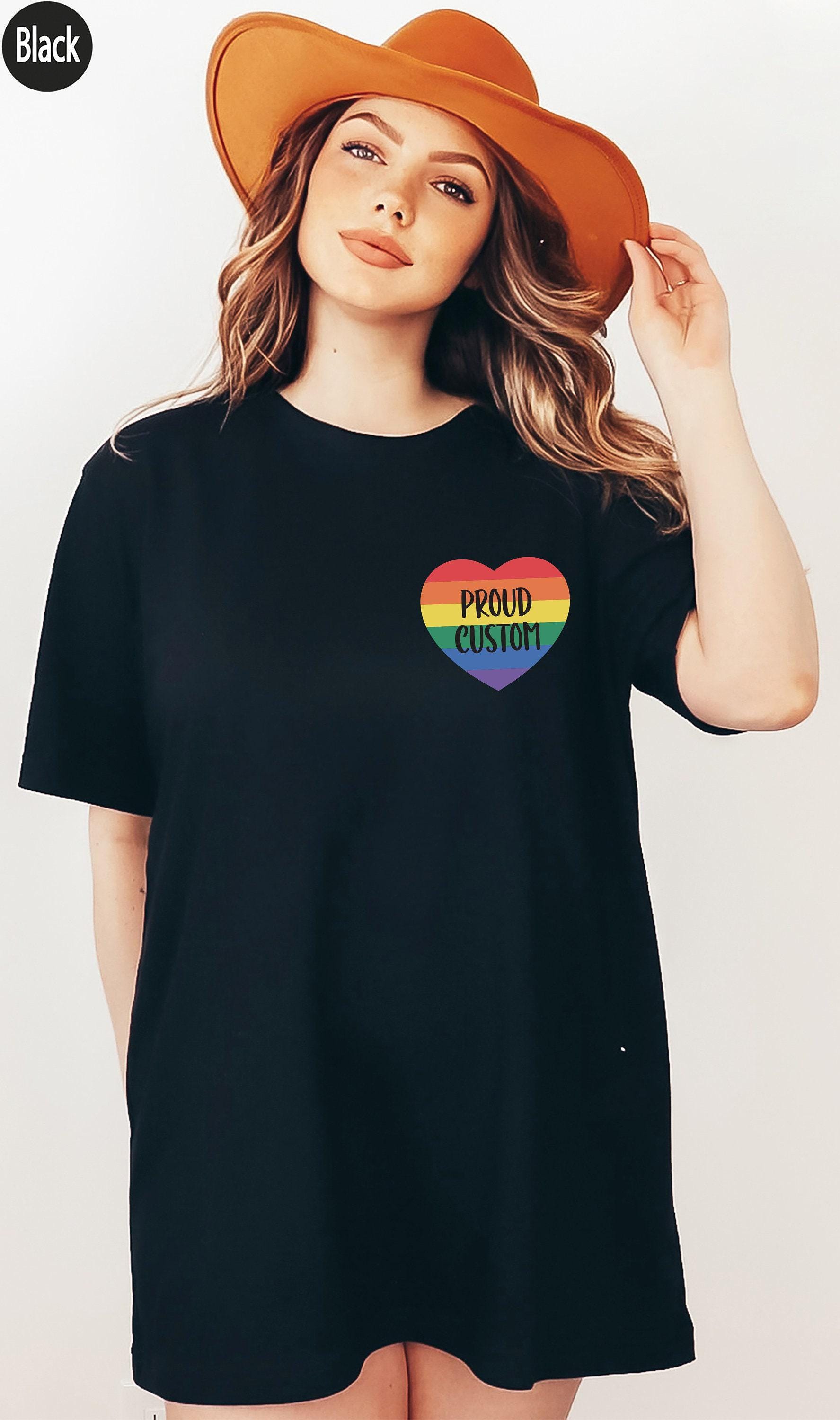 Customized Proud Shirt, Trendy LGBTQ Hoodie For Women, Rainbow Themed Sweatshirt, Pride Sweater, Aesthetic Heart Gift Fo