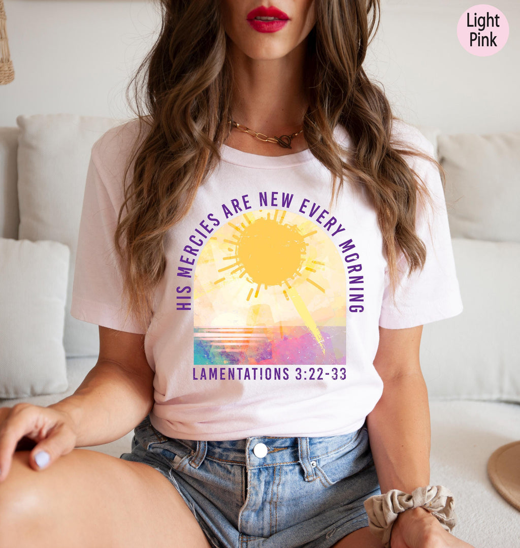 His Mercies Are New Every Morning T-Shirt, Inspirational Bible Quotes Sweatshirt, Religious Hoodie For Woman, Christian Women Gift